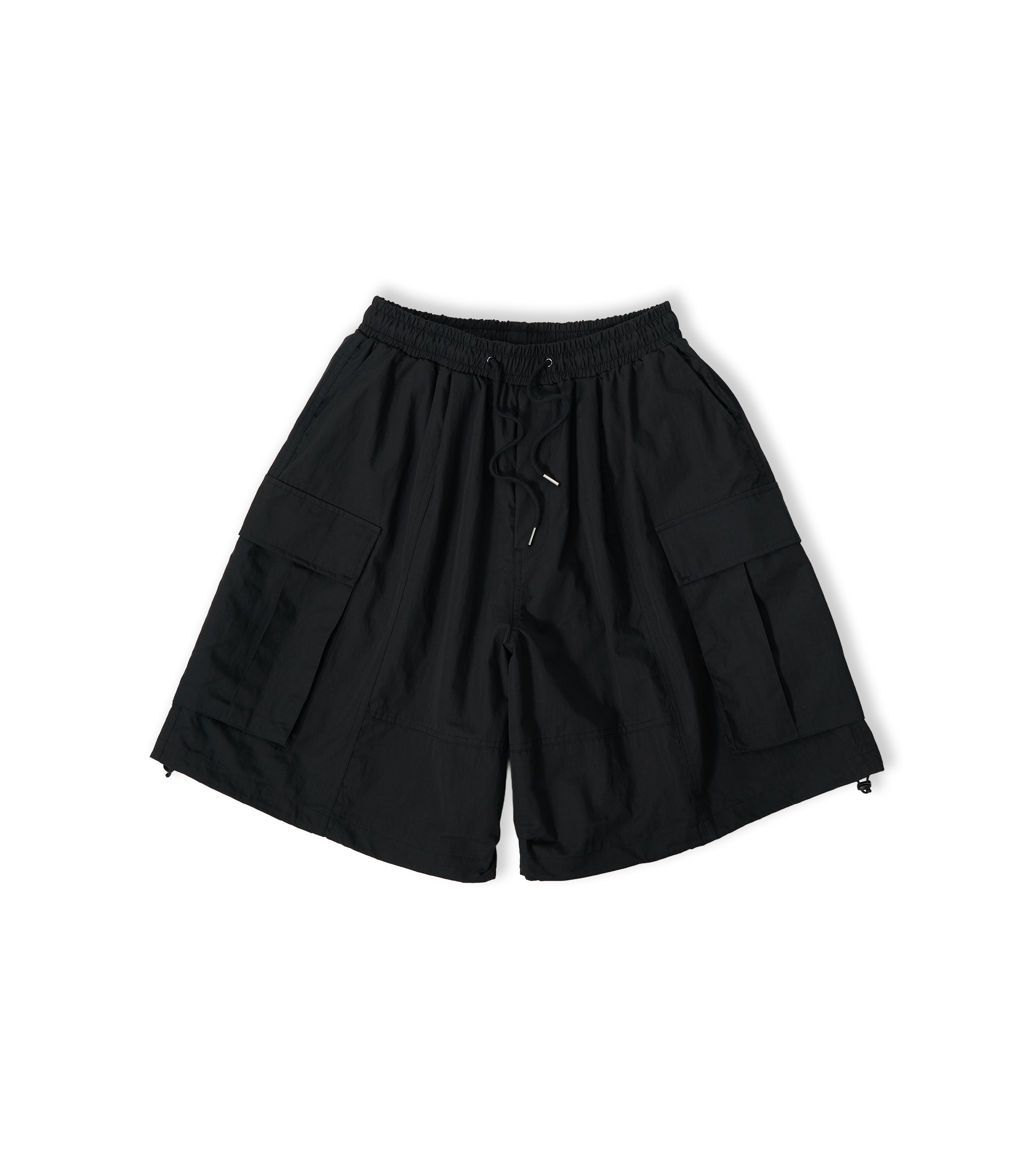 Ripstop Balloon Cargo Shorts - Black