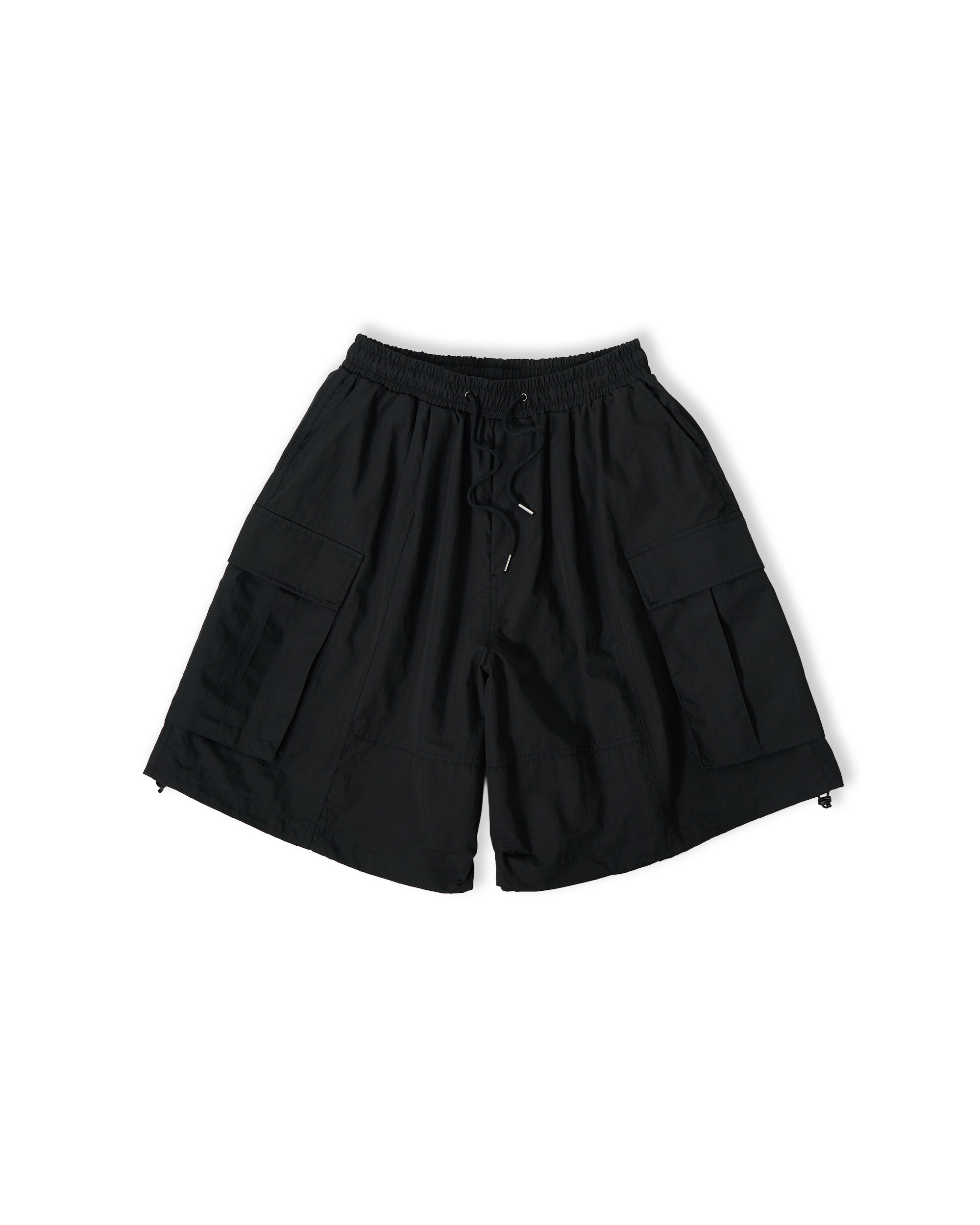 Ripstop Balloon Cargo Shorts - Black