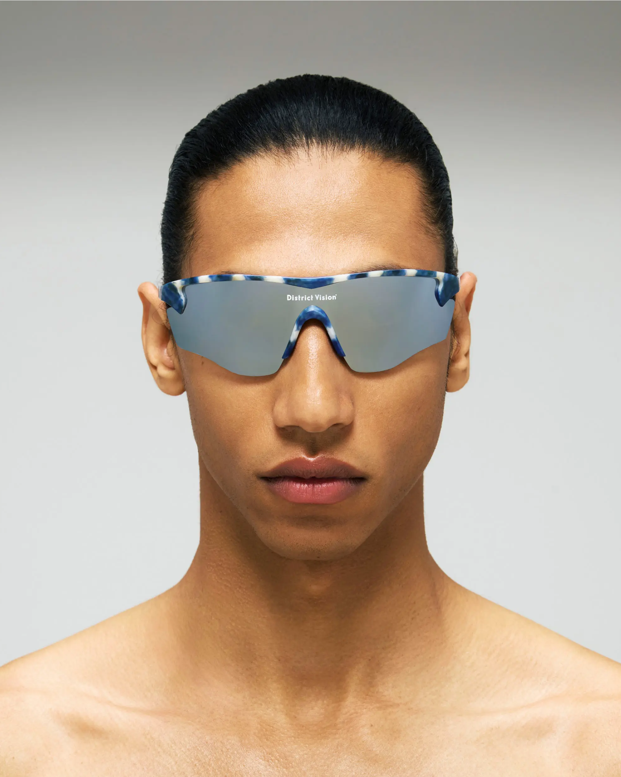 Junya Racer - Navy Mosaic / D+ Silver Flash Mirror