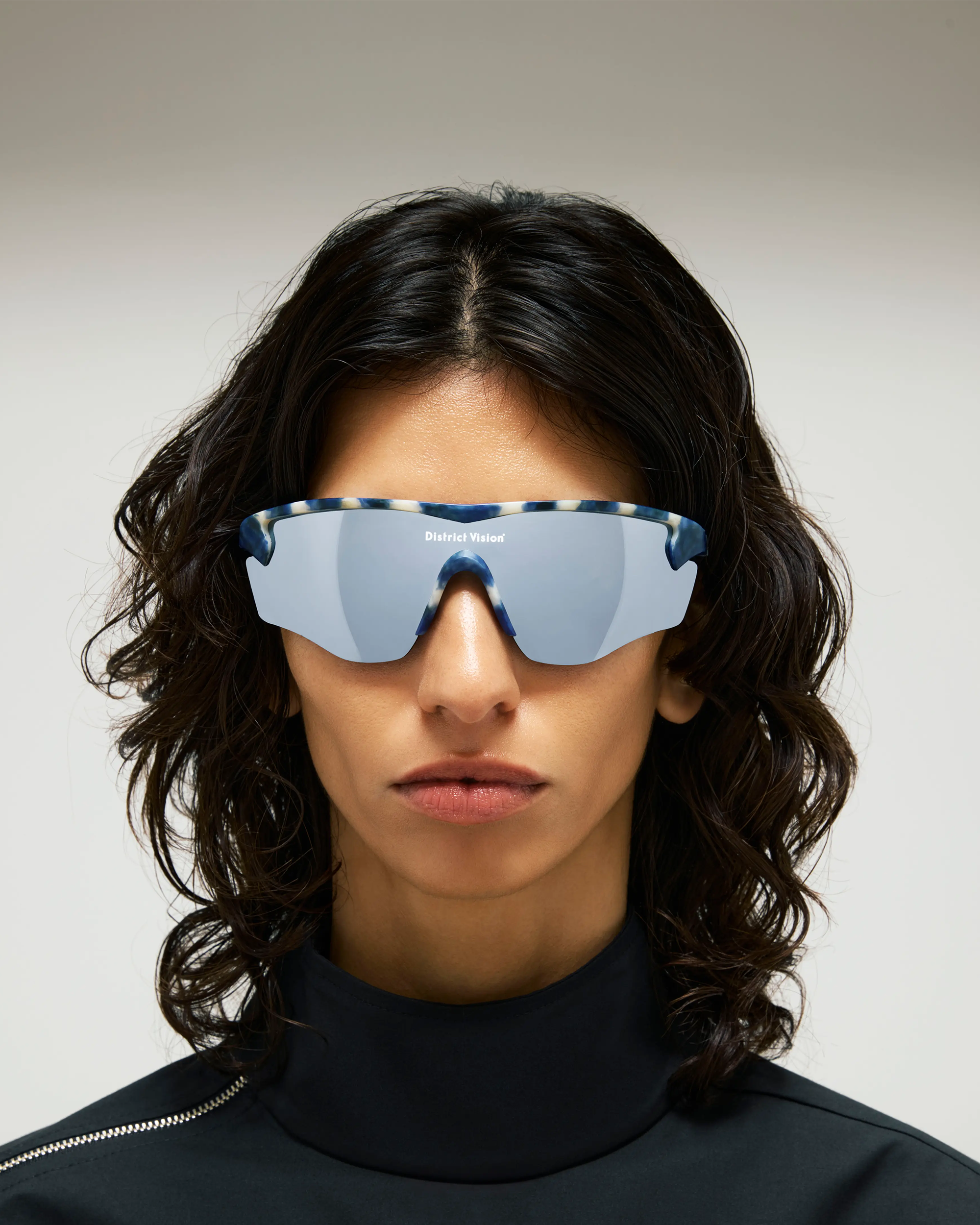 Junya Racer - Navy Mosaic / D+ Silver Flash Mirror