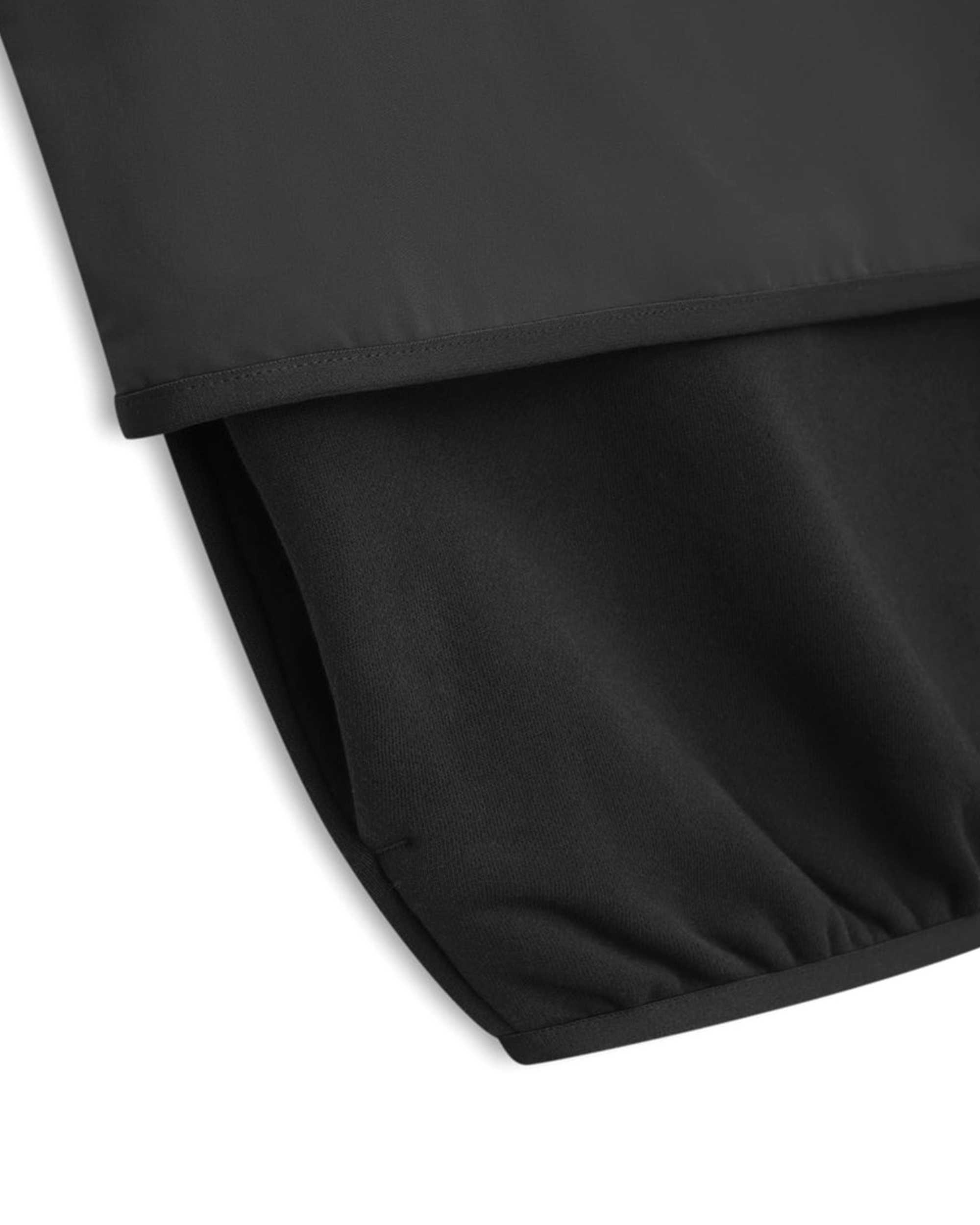Nylon Fleece Mockneck Sweater - Black / Black