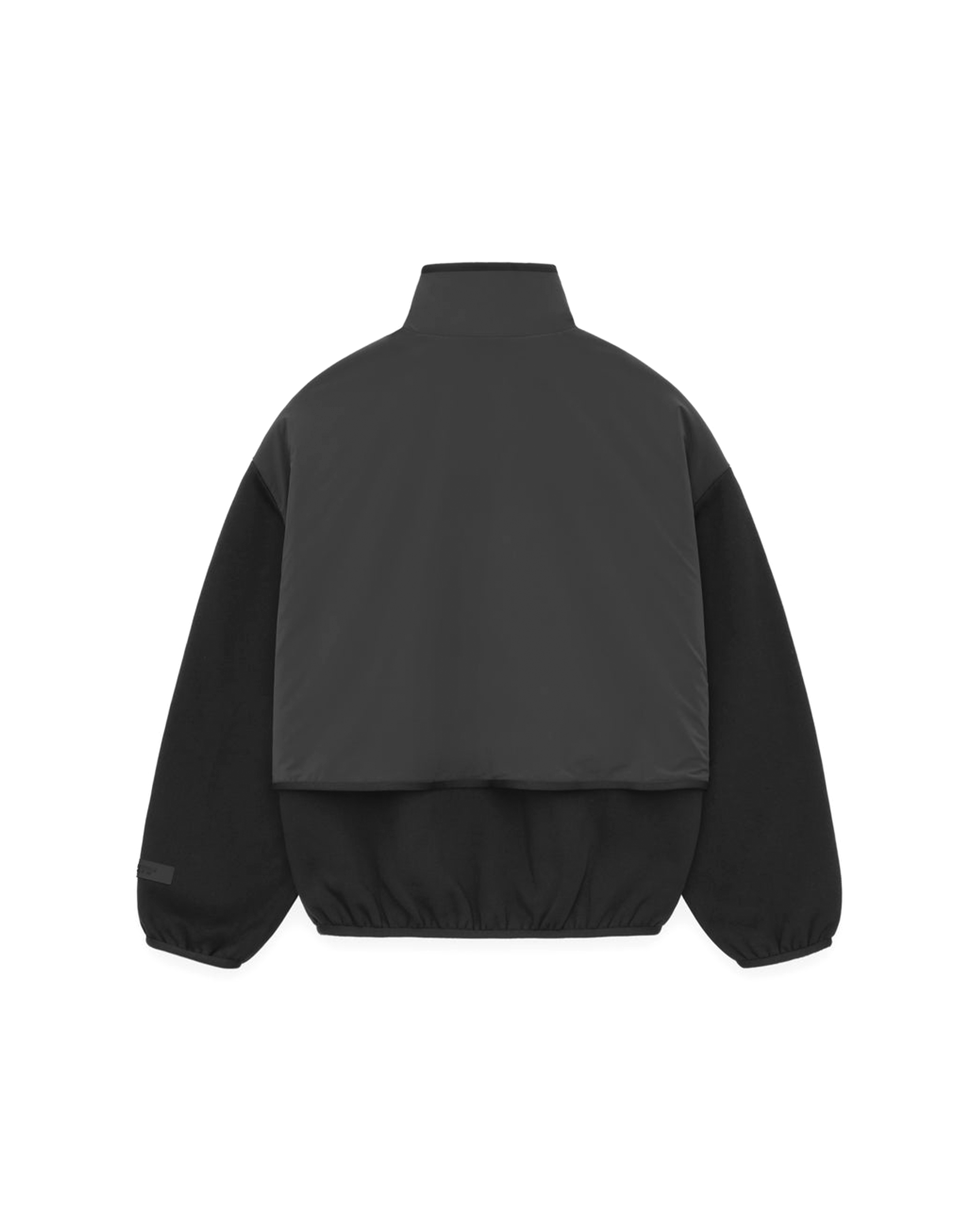 Nylon Fleece Mockneck Sweater - Black / Black