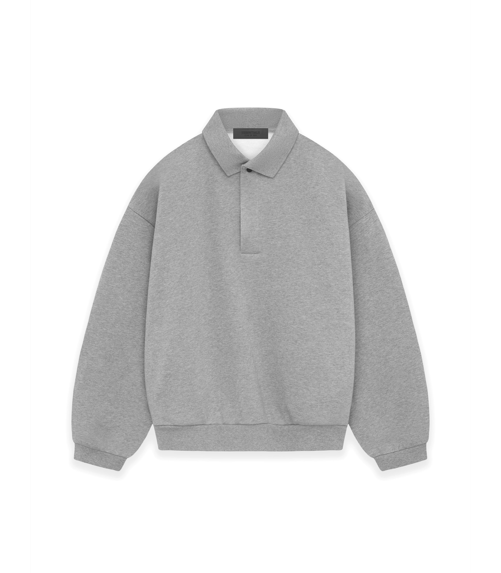 Essentials L/S Polo - Dark Heather Oatmeal