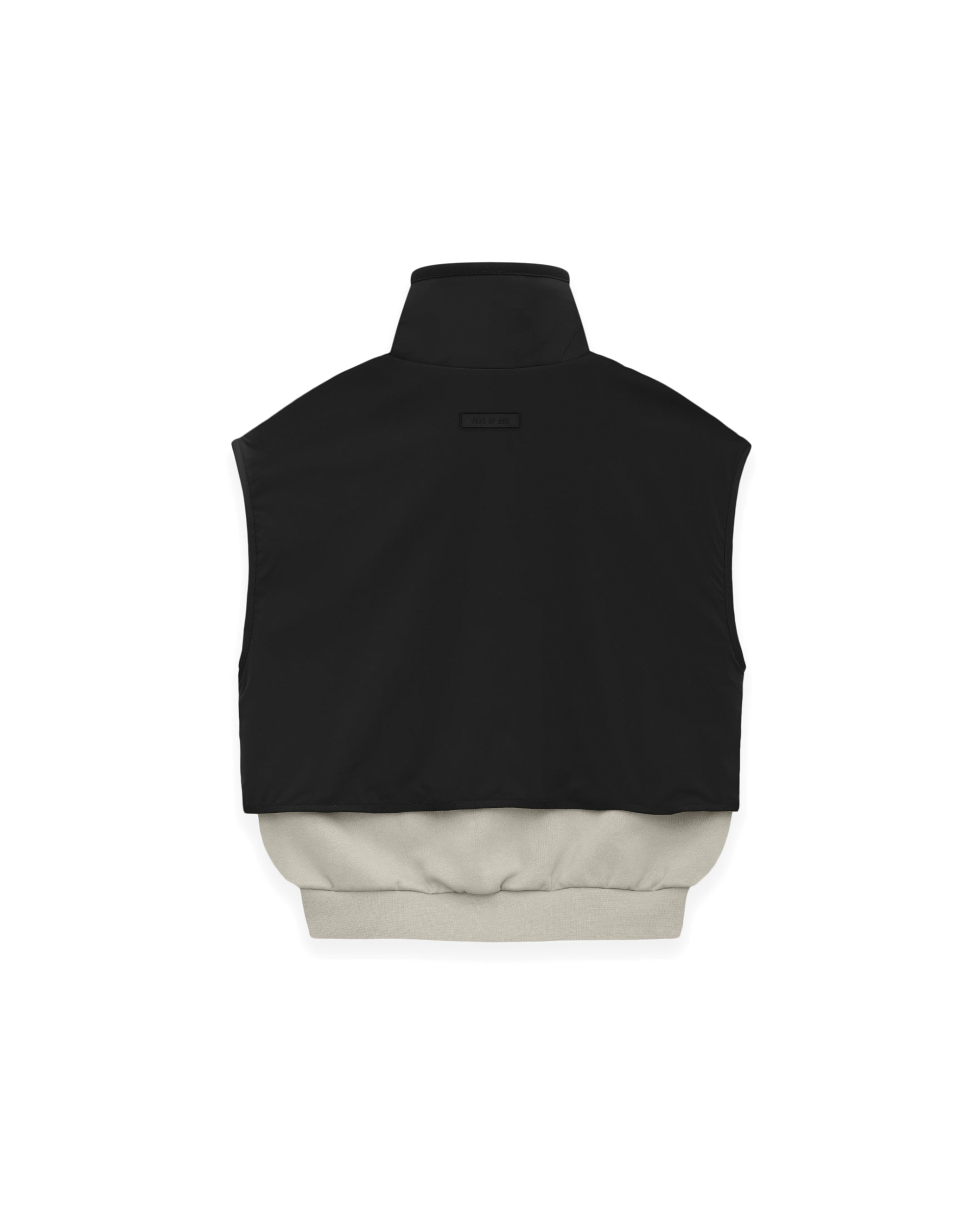 Nylon Fleece Mockneck Vest - Seal / Jet Black