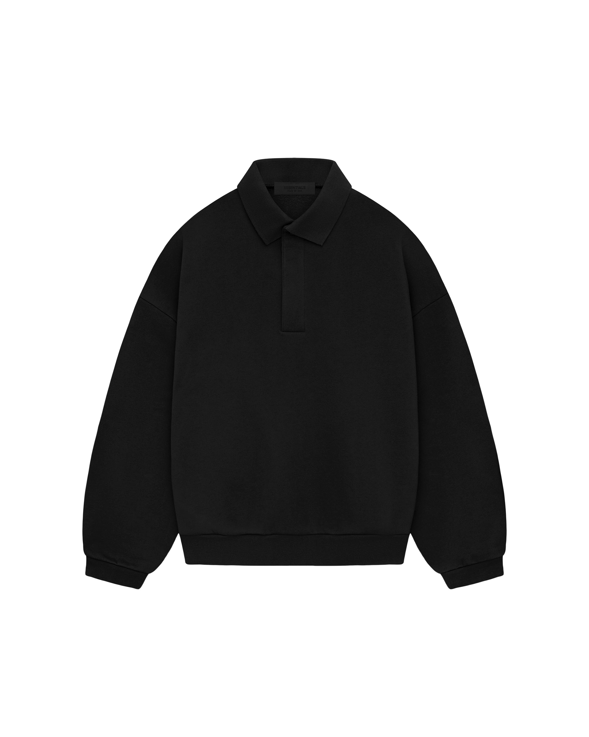 Long Sleeve Polo Shirt - Jet Black