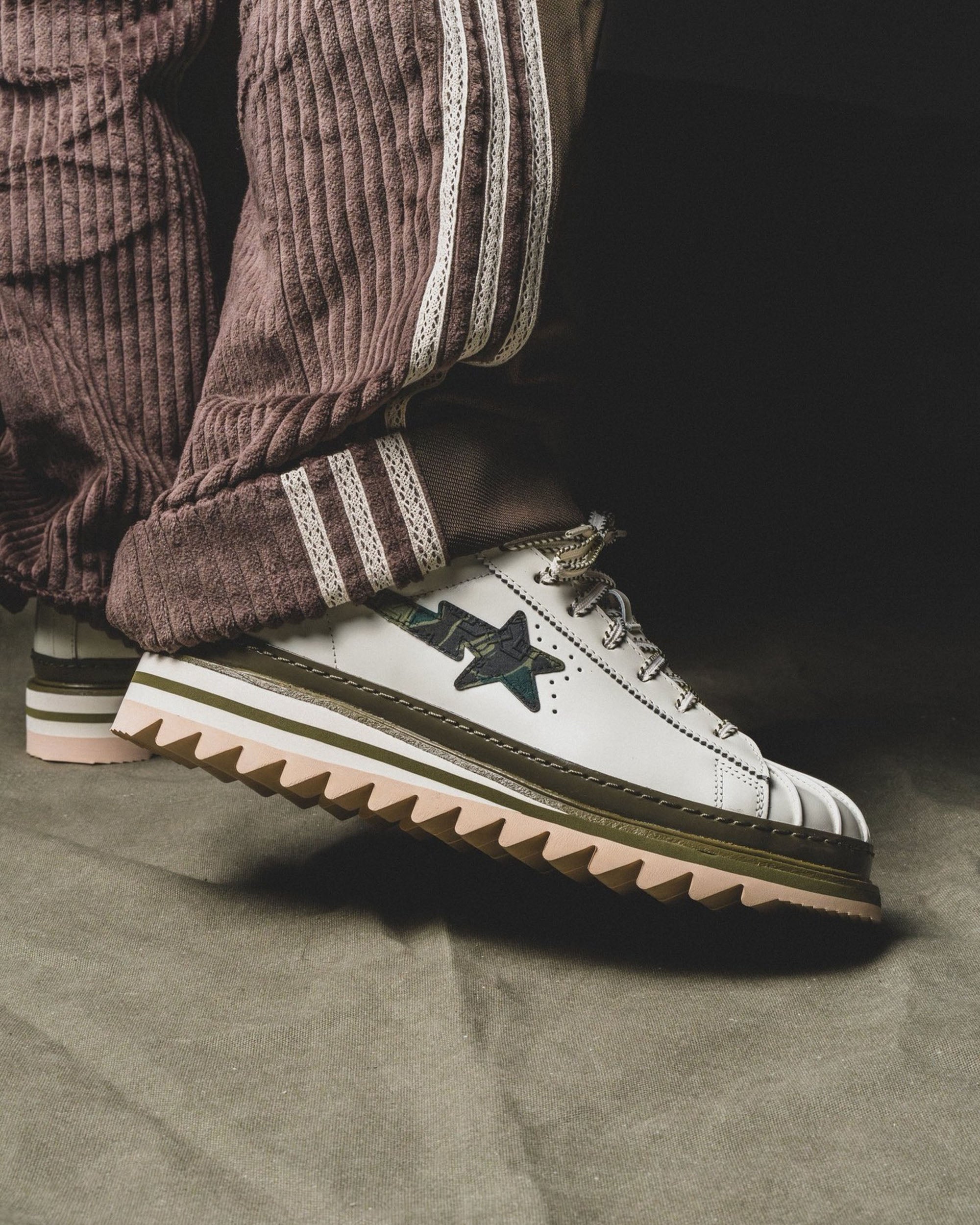 CLOT x BAPE Superstar - Off White / Branch / Olive