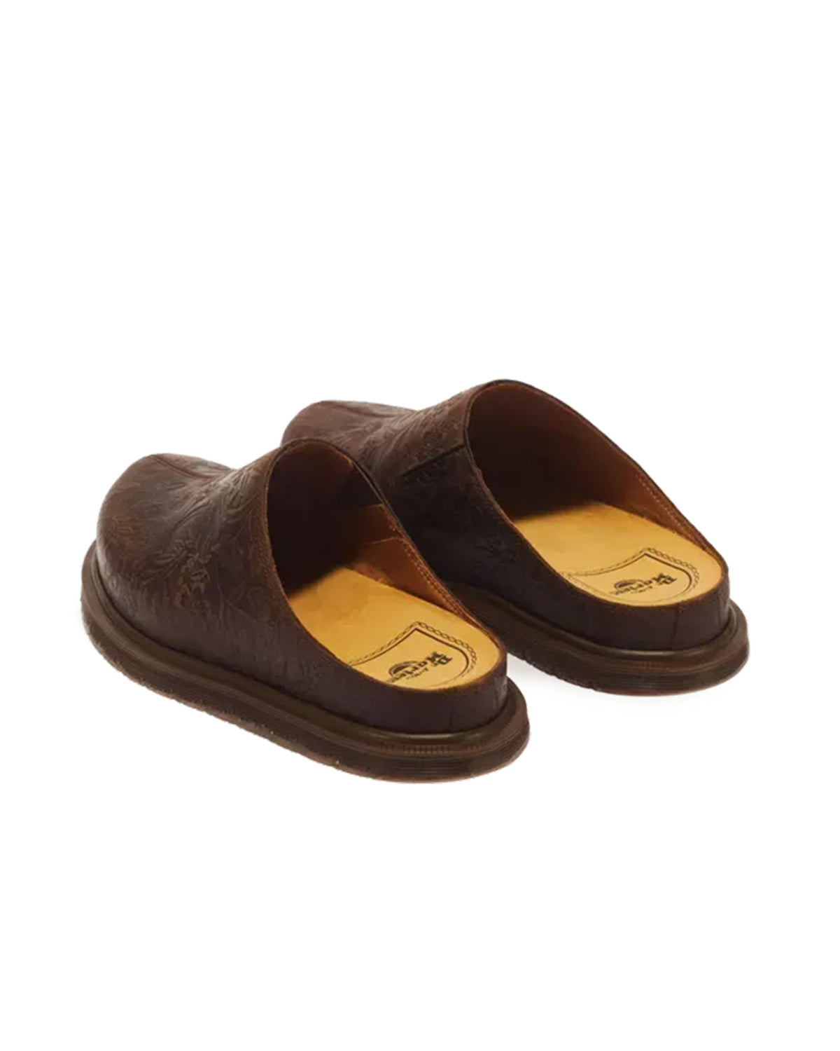 San Mule Emboss Floral - Dark Brown Crazy Horse Floral