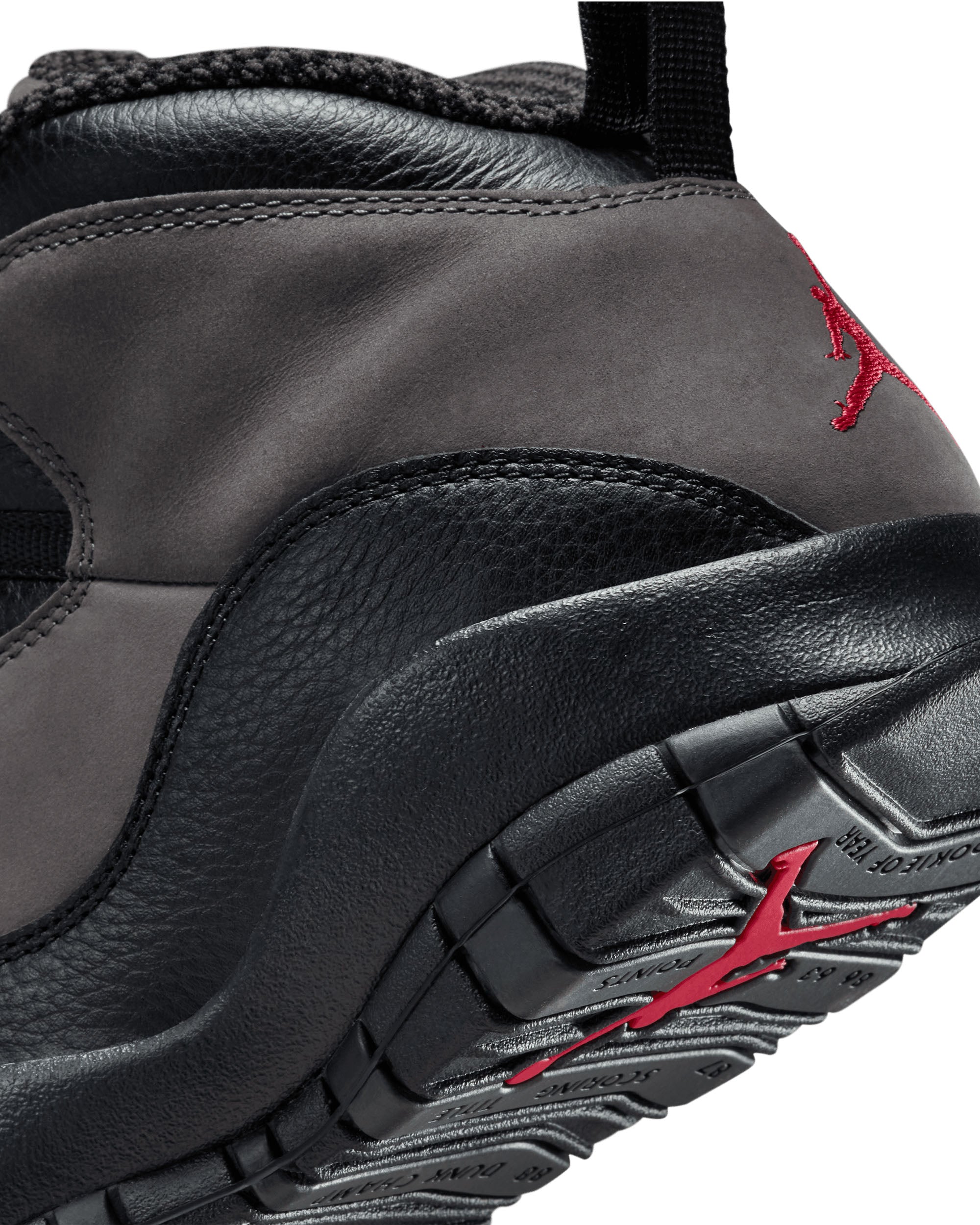 Air Jordan 10 Retro "Shadow" - Charred Grey / True Red / Black