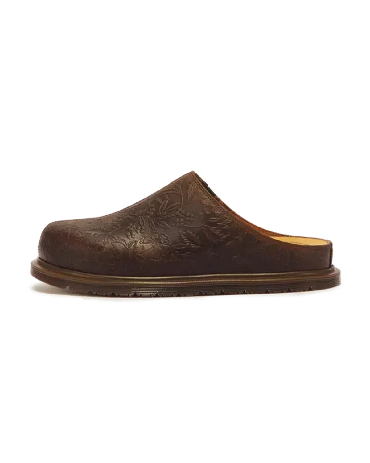 San Mule Emboss Floral - Dark Brown Crazy Horse Floral