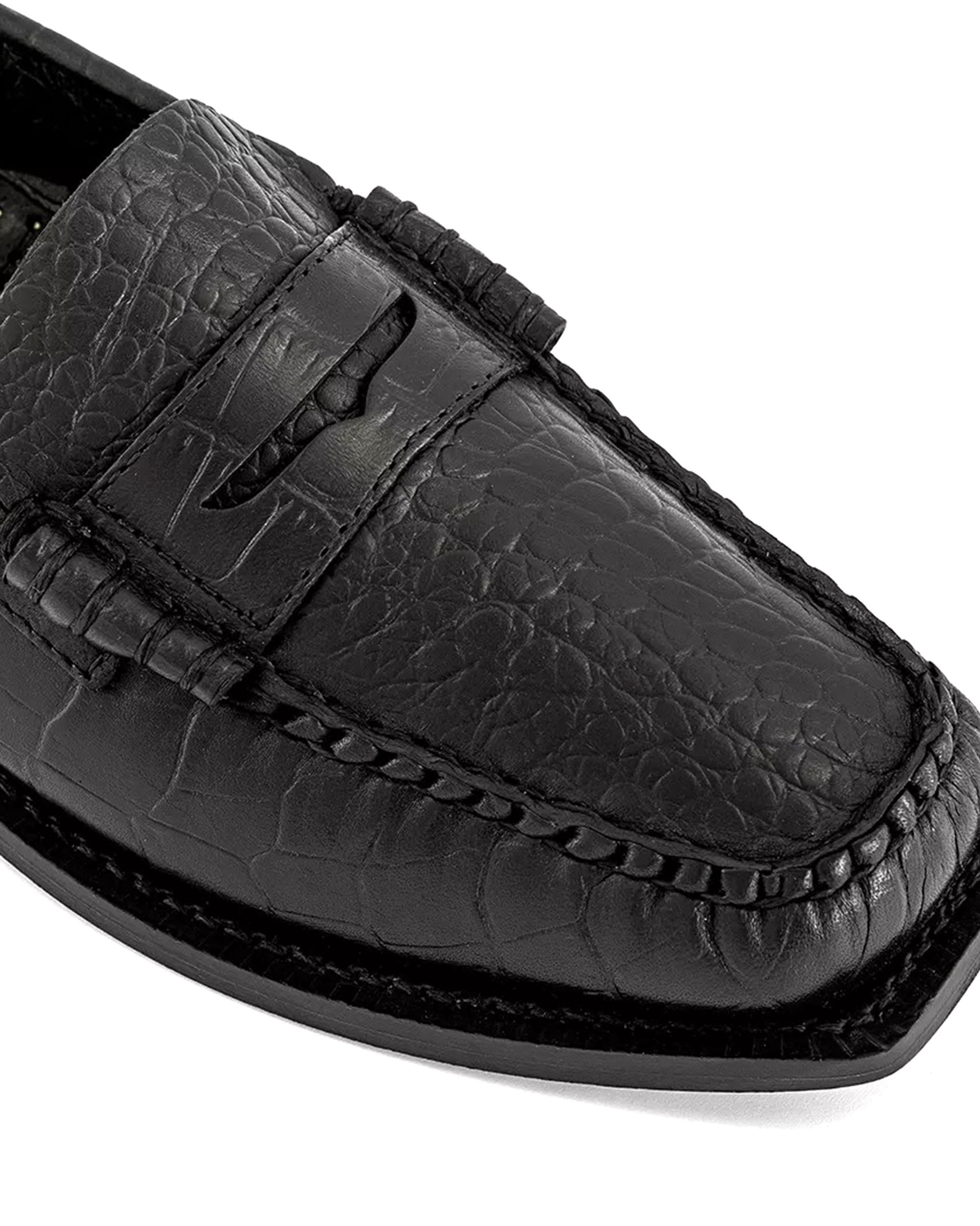 Women's Madison Crocodile - Black