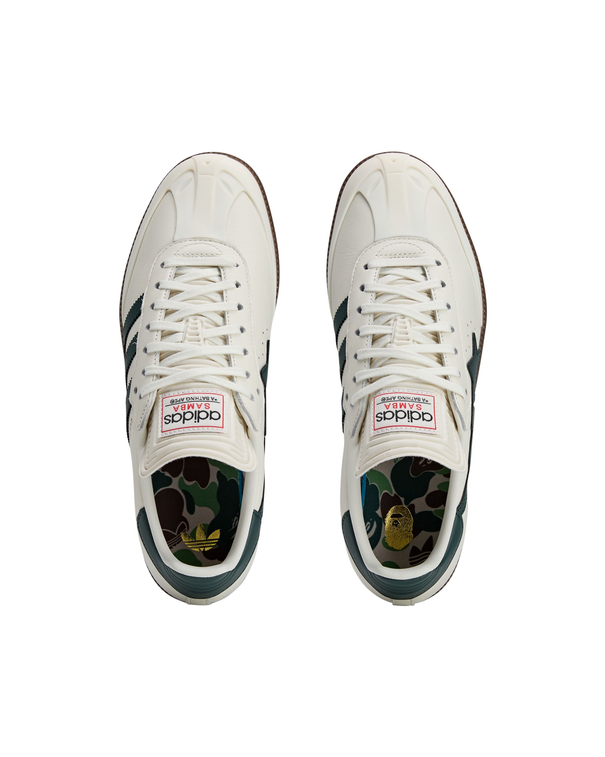 BAPE Samba - White / Green / Gum