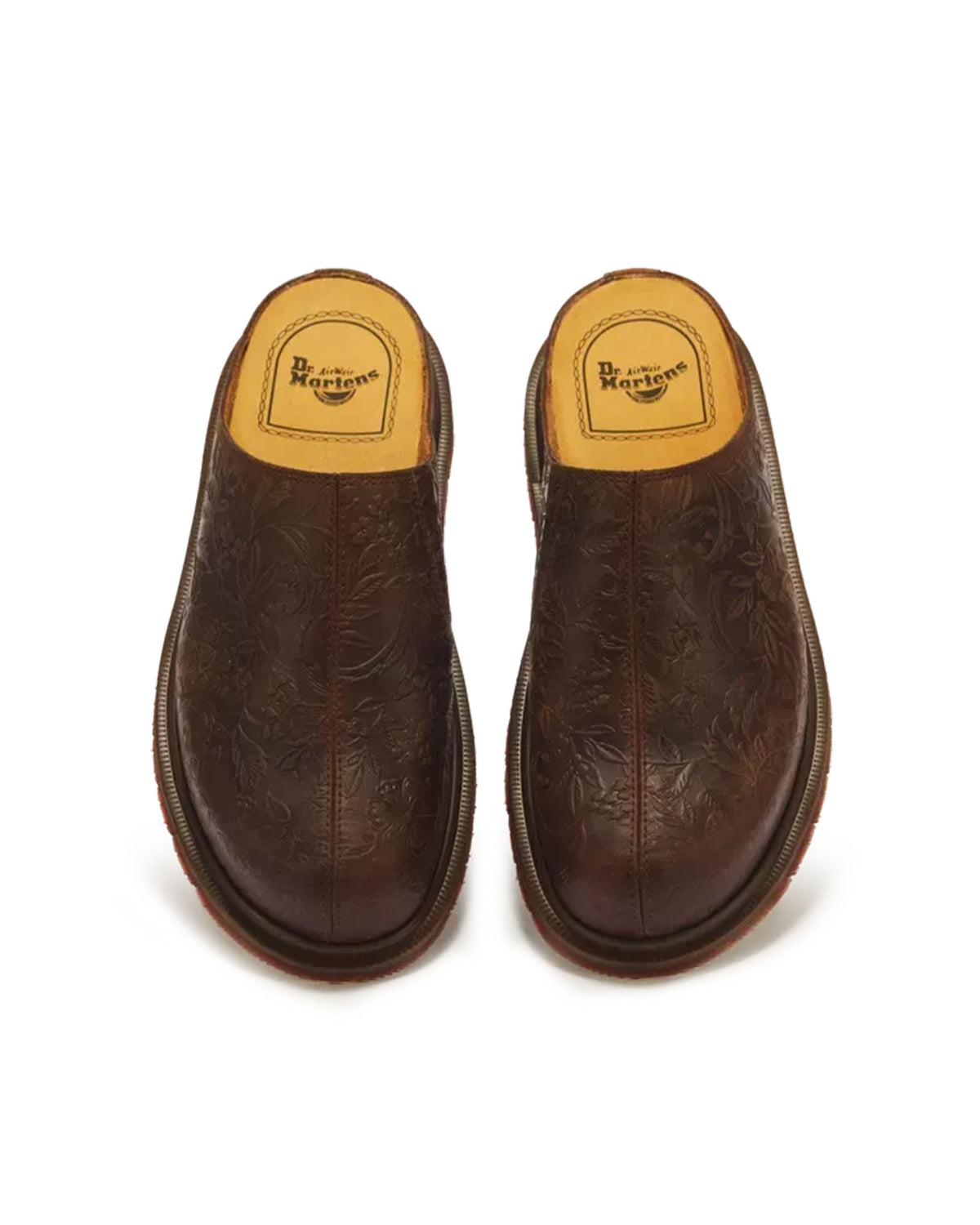San Mule Emboss Floral - Dark Brown Crazy Horse Floral