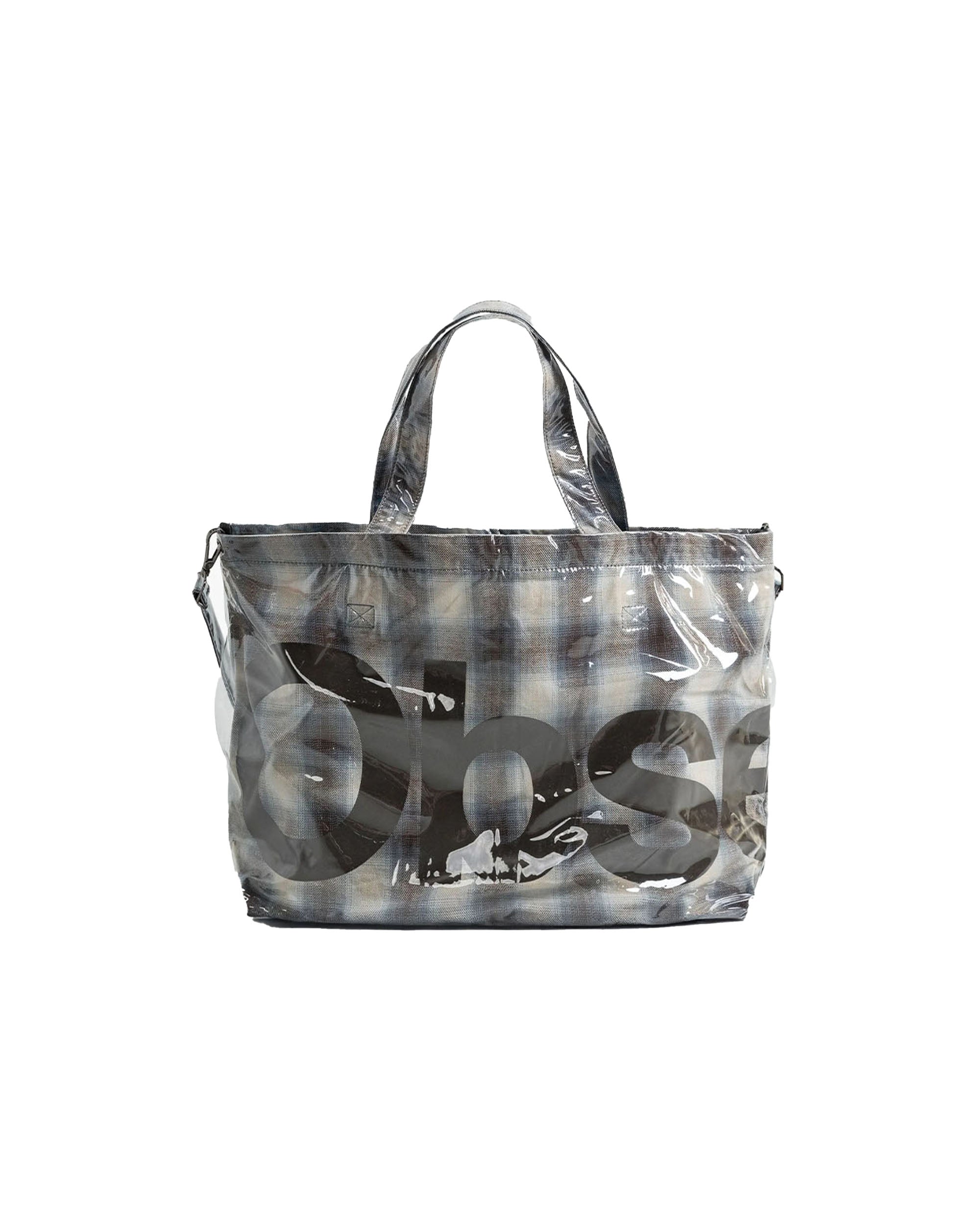 PVC Plaid Cross-Body Bag - Beige Blue