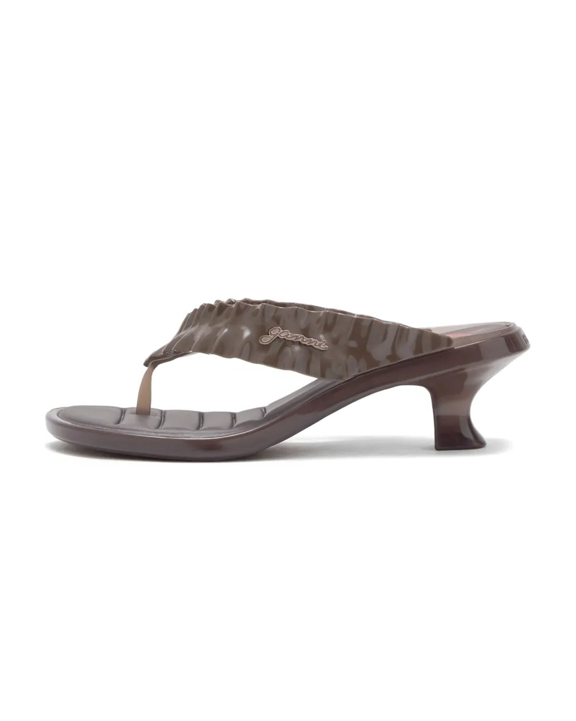 Ganni Thong Kitten Heel - Brown