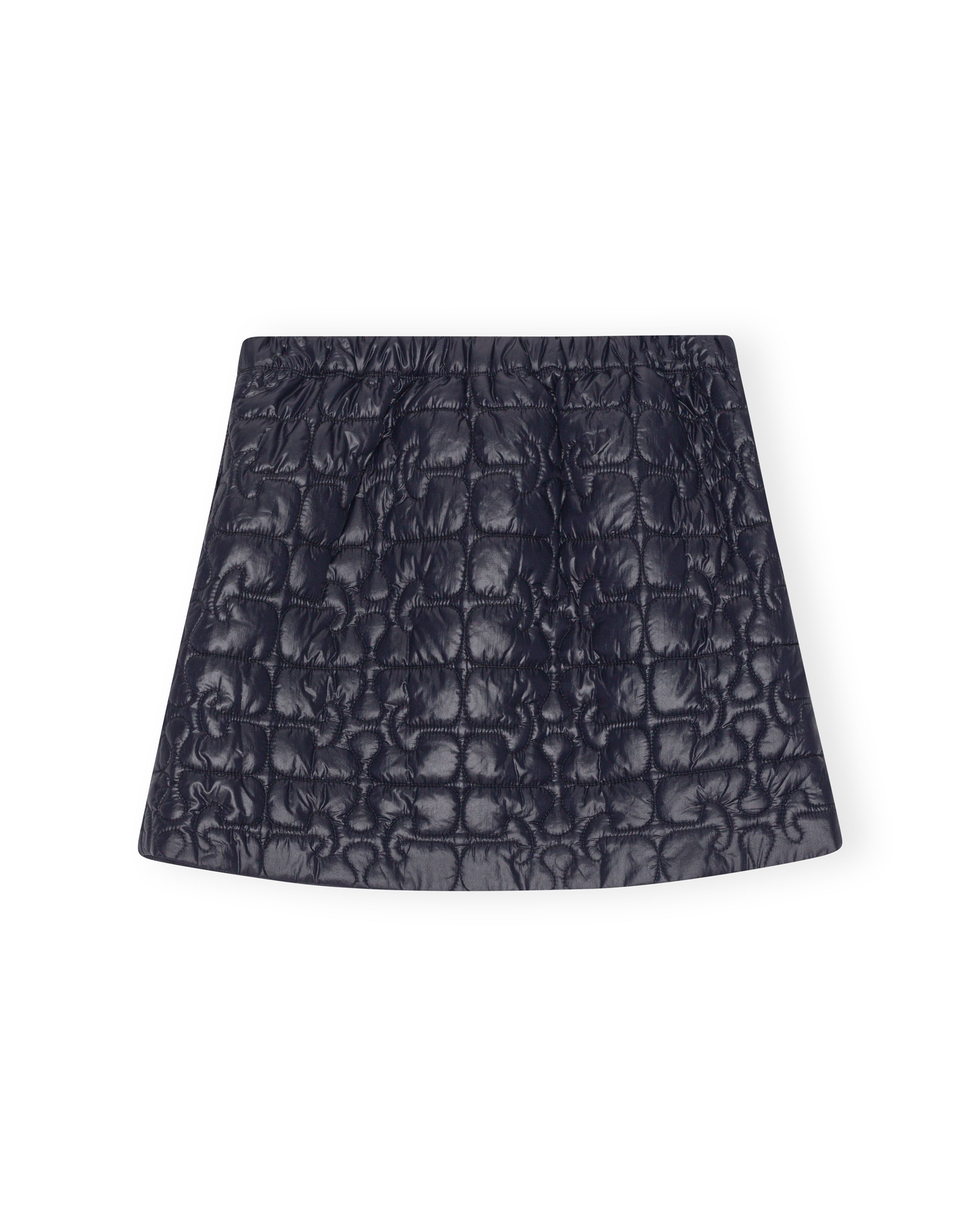 Shiny Quilt Mini Skirt - Black