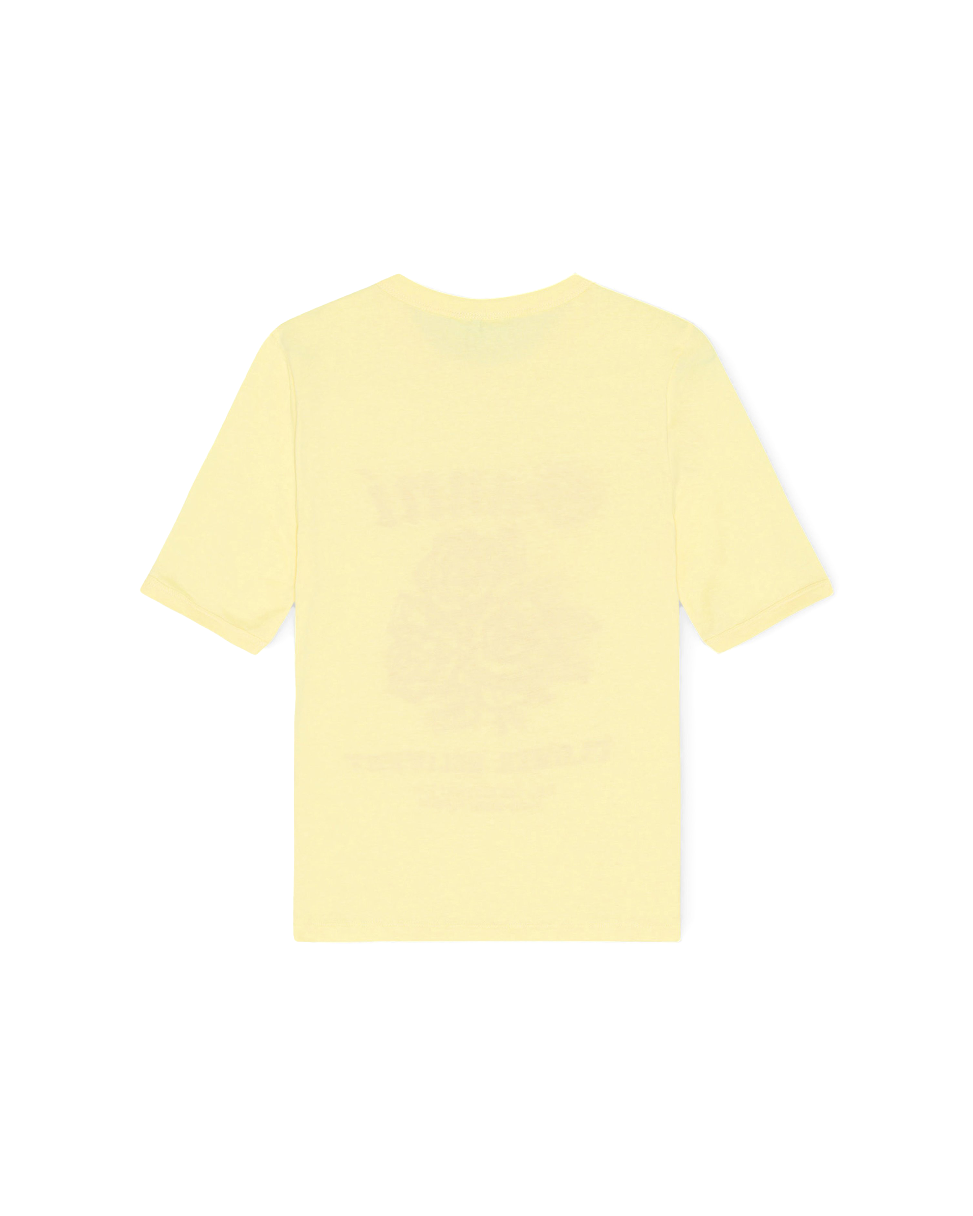 Light Cotton Jersey Flower Fitted T­-shirt - Yellow Cream