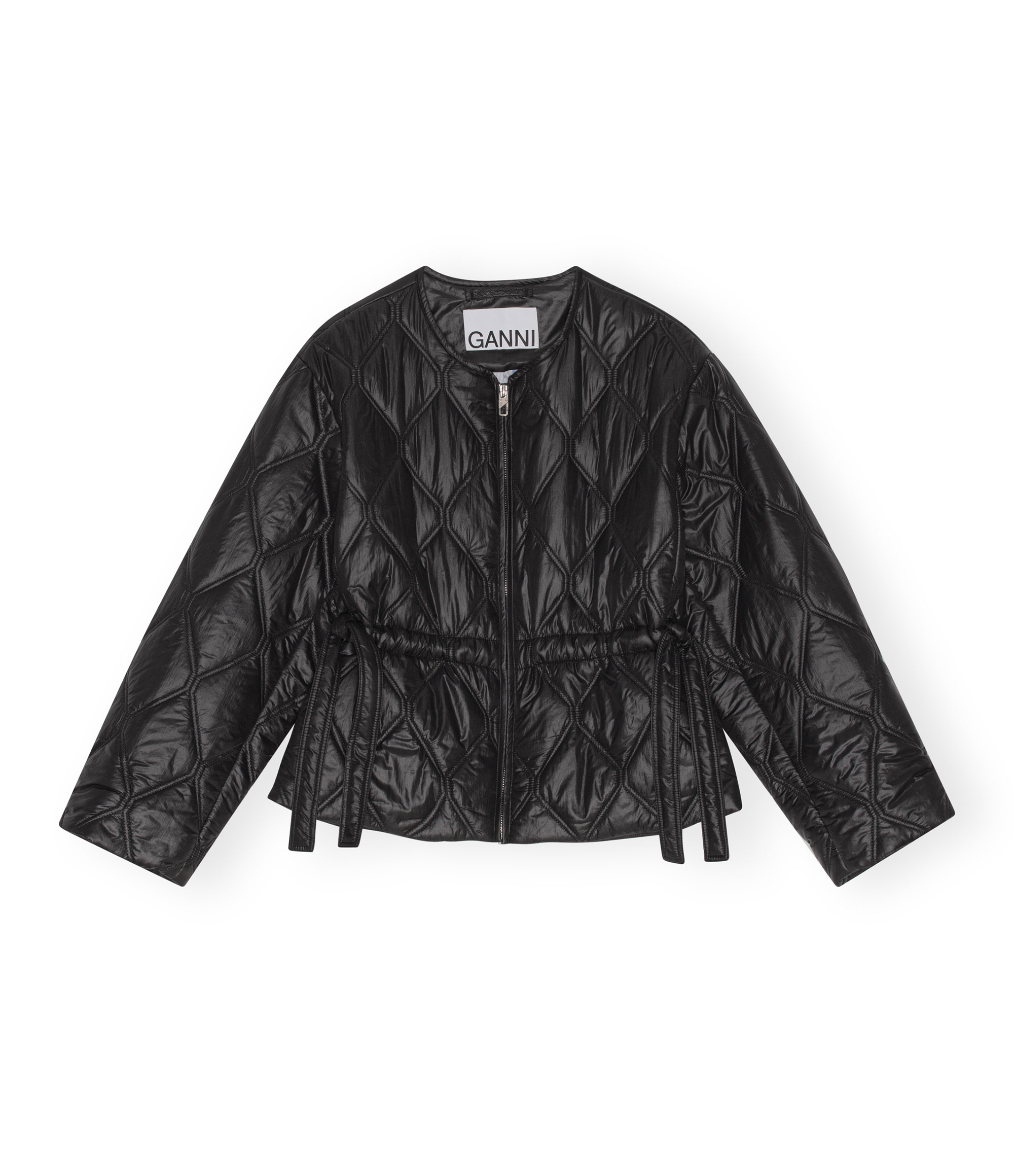 Shiny Quilt Jacket - Black