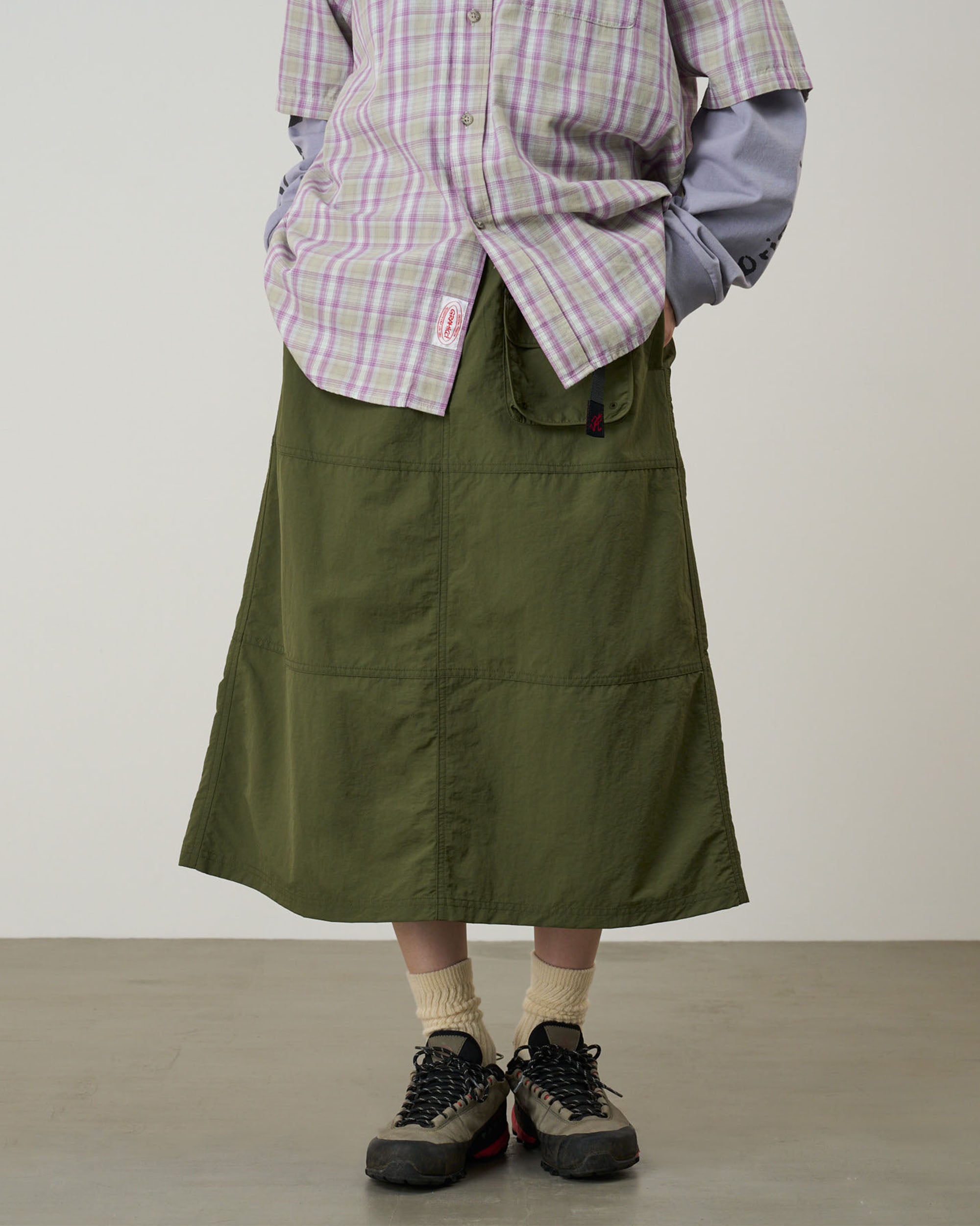 Nylon Utility Skirt - Olive