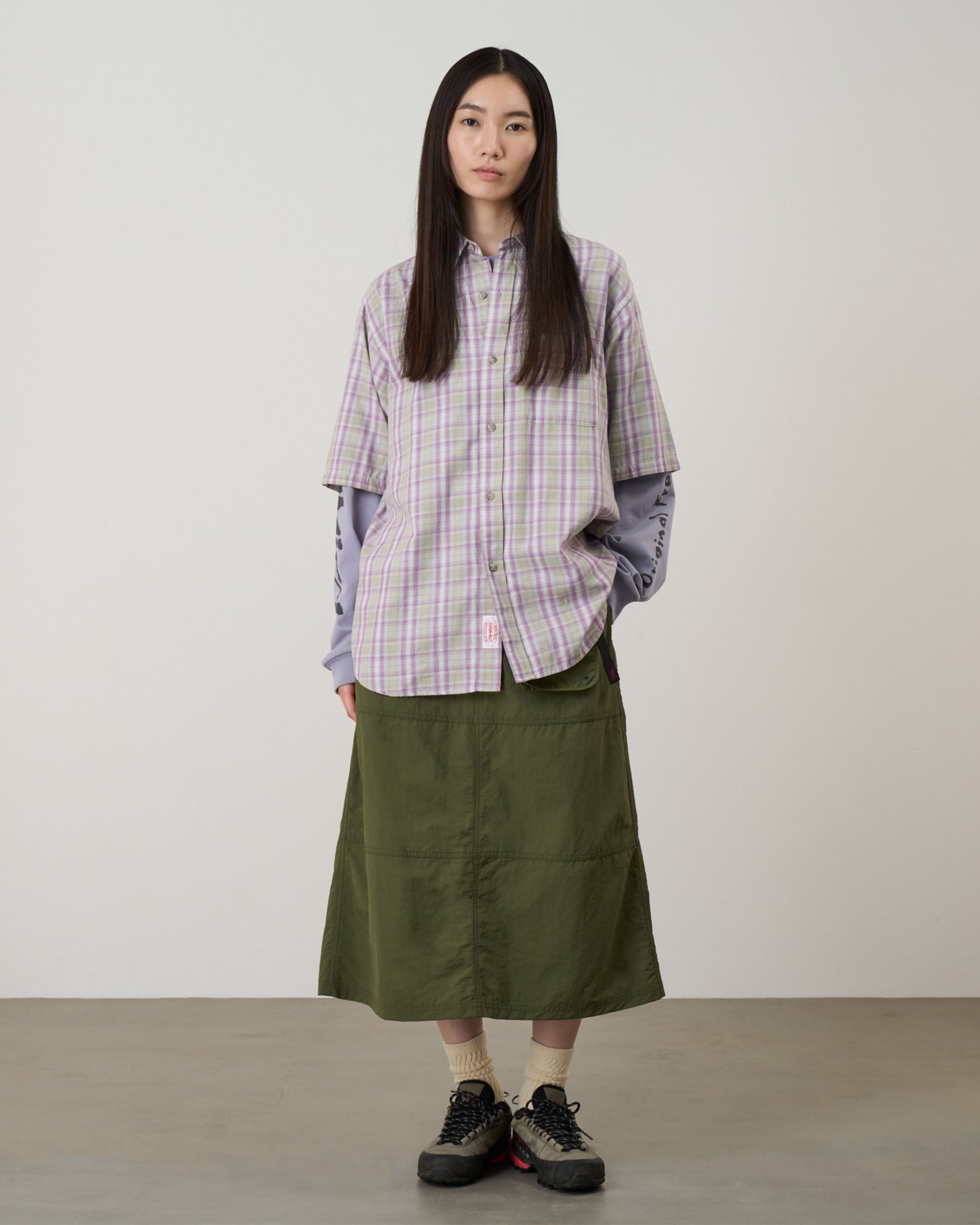Nylon Utility Skirt - Olive
