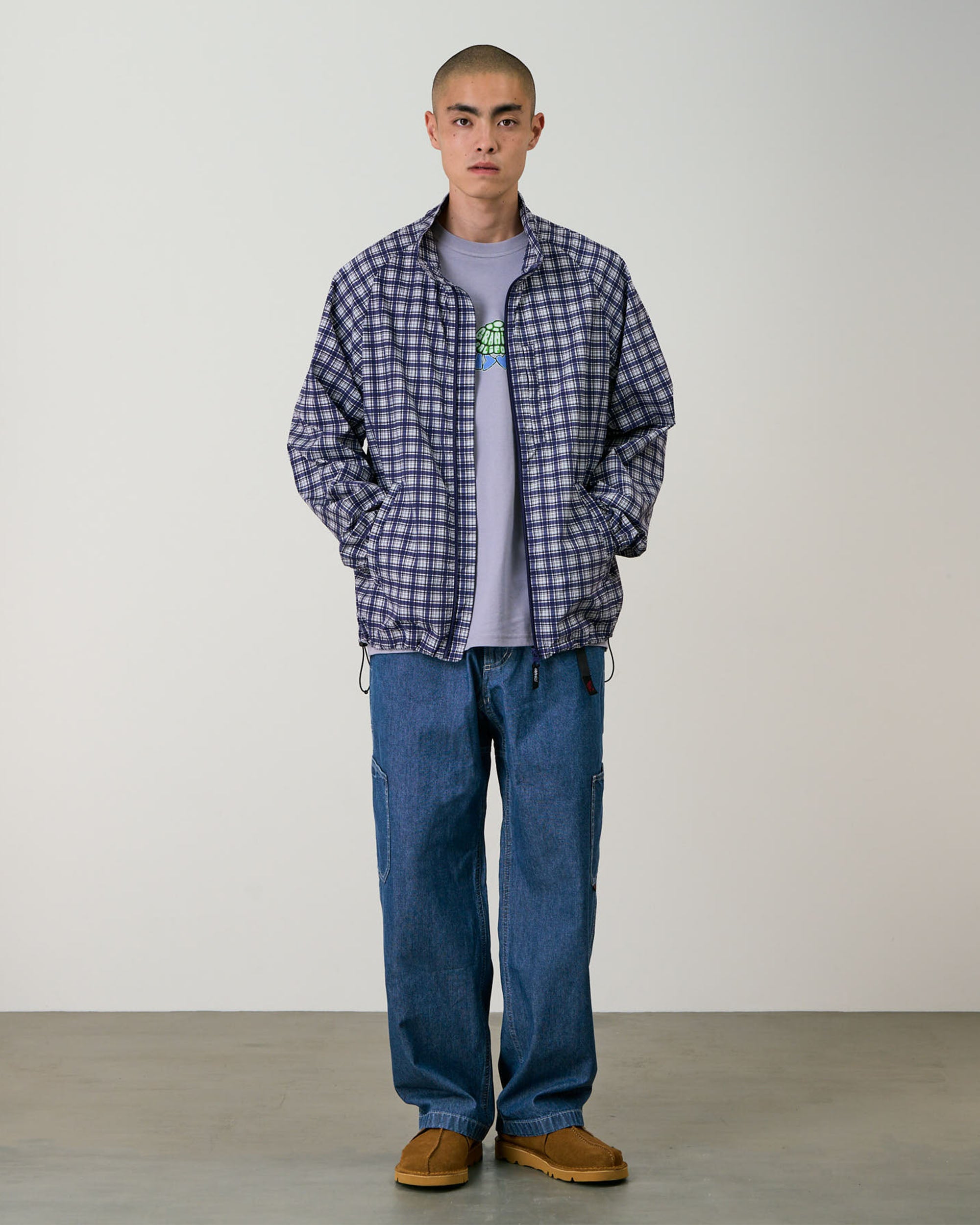 Checkered Shell Jacket - Navy Check | Gramicci – HIGHS AND LOWS