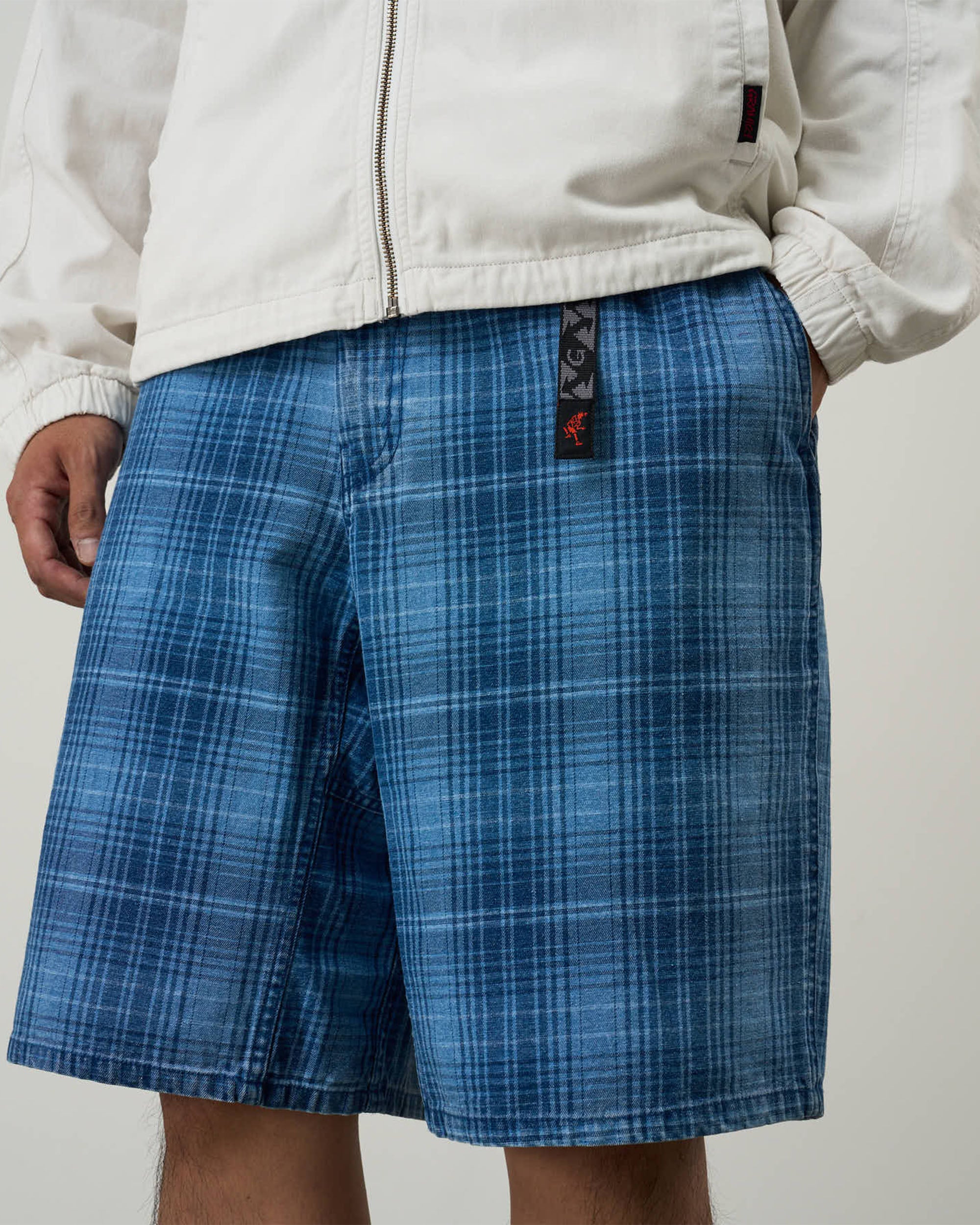 Lagoon Short Denim Plaid - Indigo Checkered Plaid