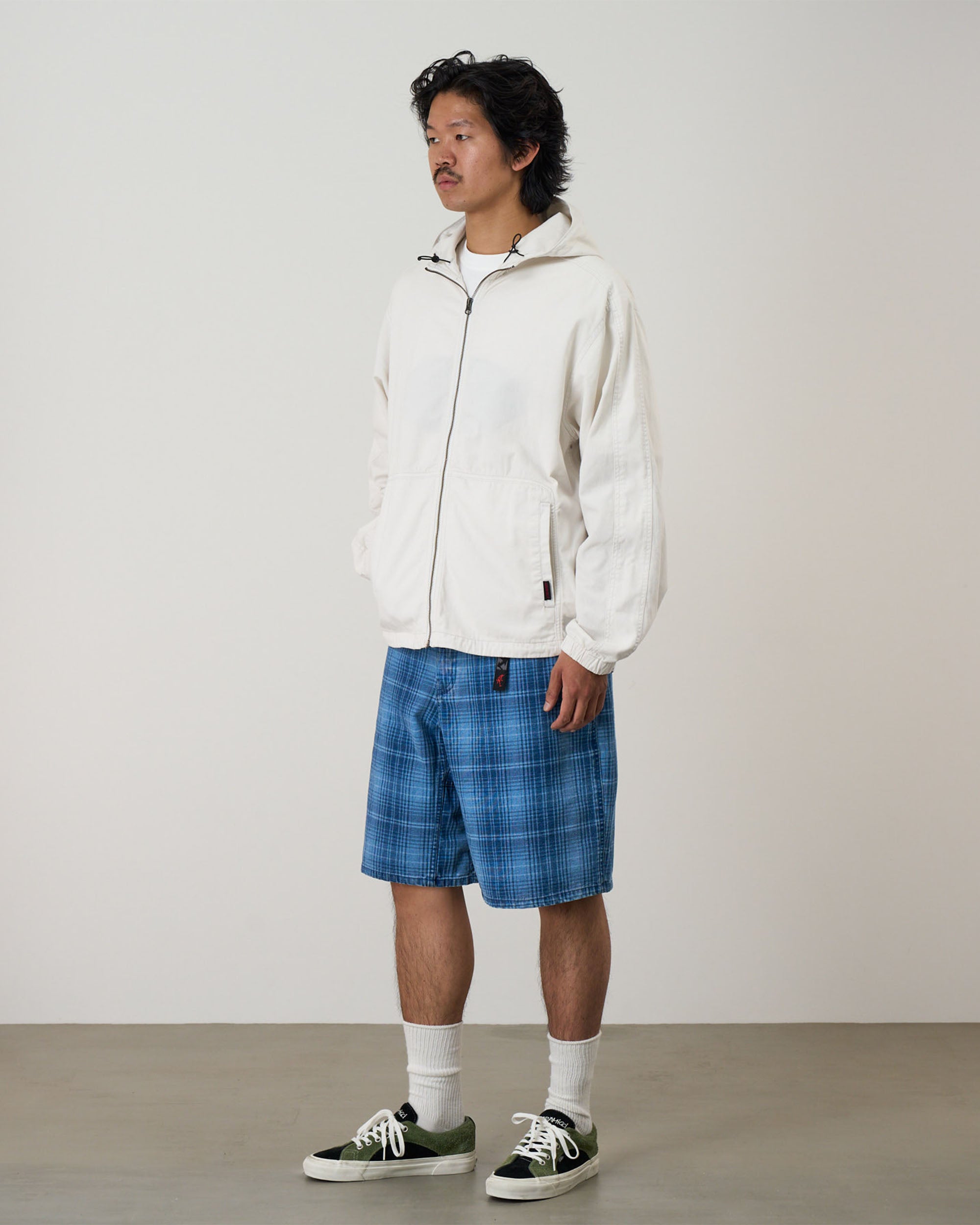 Lagoon Short Denim Plaid - Indigo Checkered Plaid