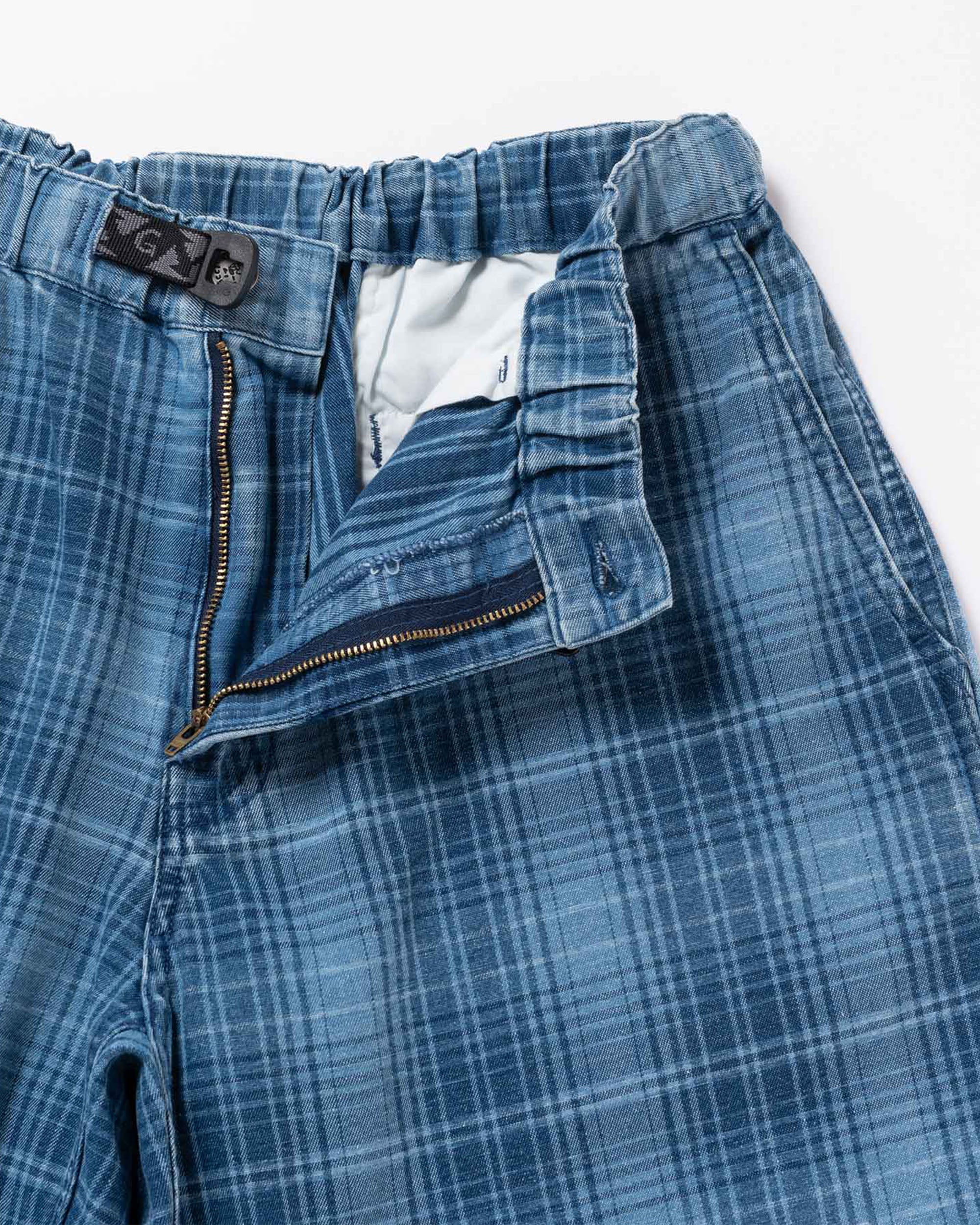 Lagoon Short Denim Plaid - Indigo Checkered Plaid