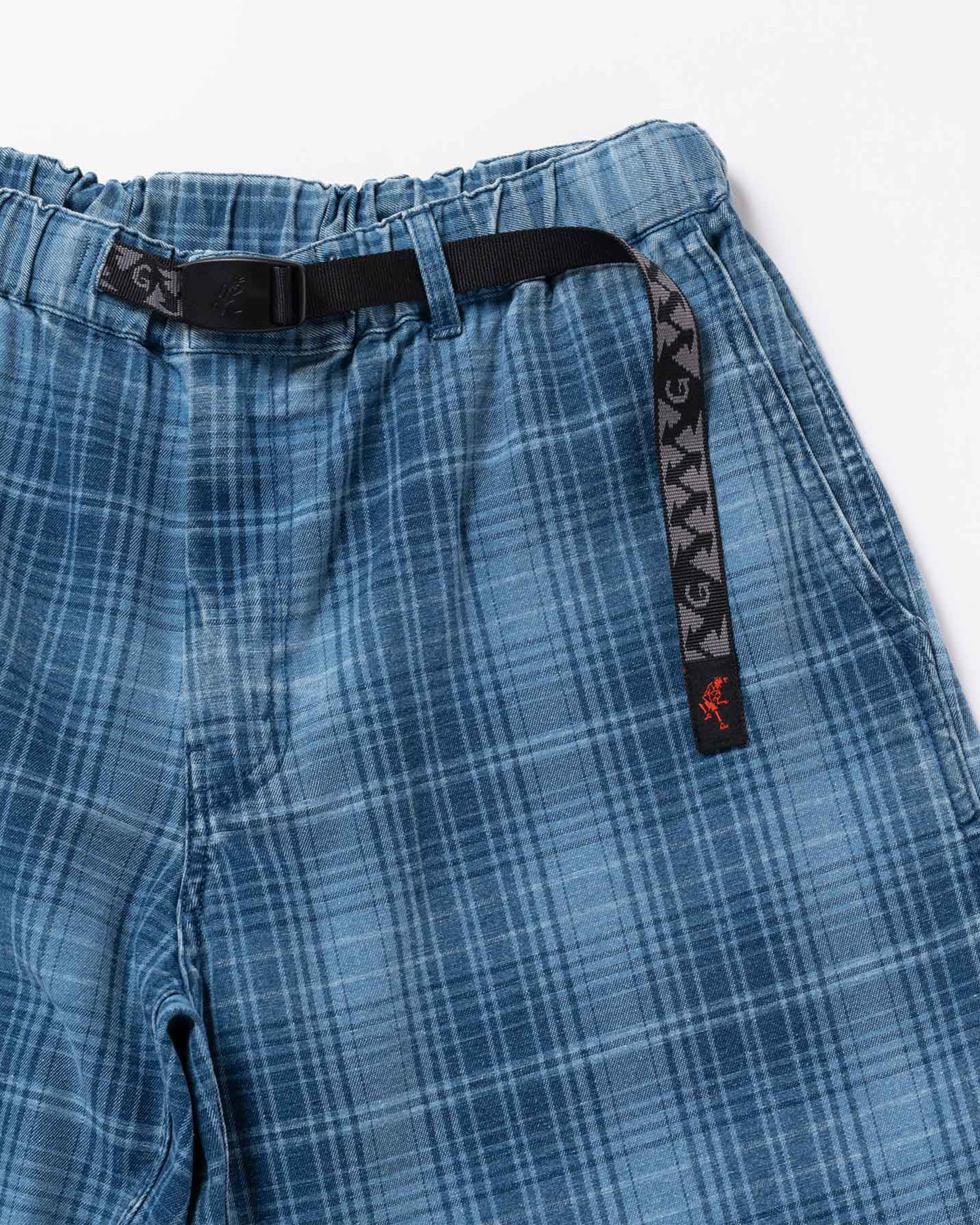 Lagoon Short Denim Plaid - Indigo Checkered Plaid
