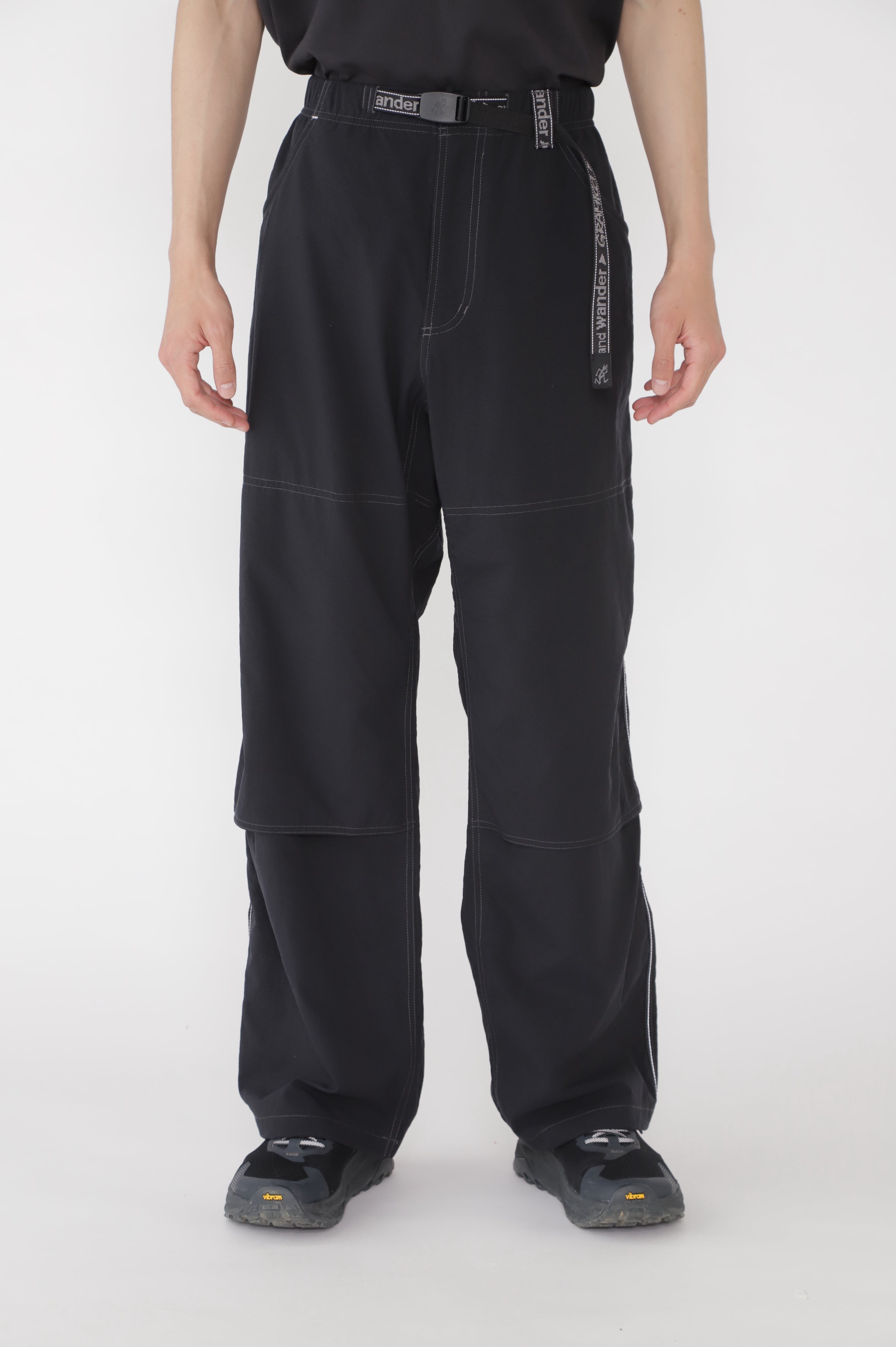 And Wander Nylon Double Knee Pant - Black