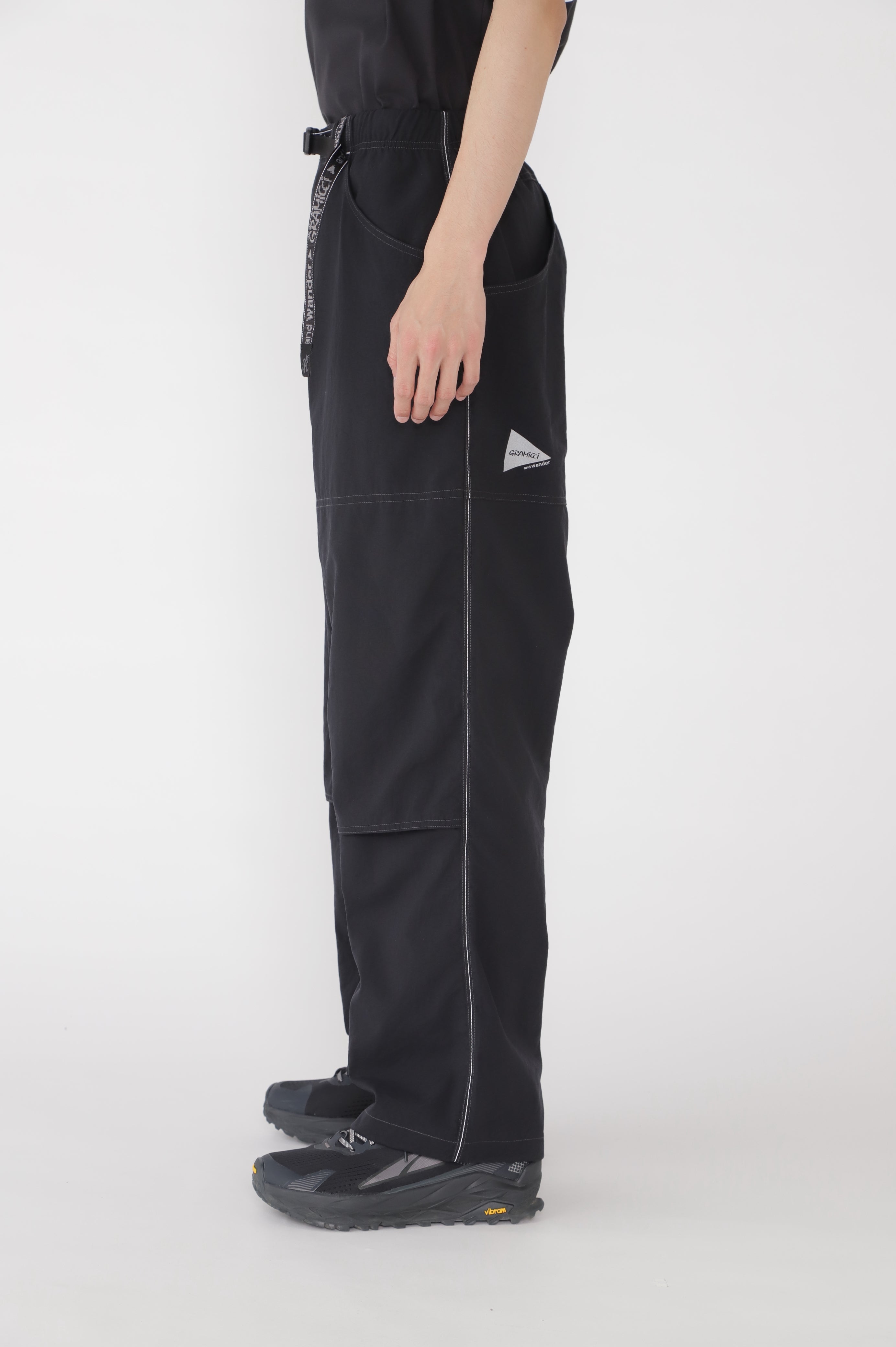 And Wander Nylon Double Knee Pant - Black