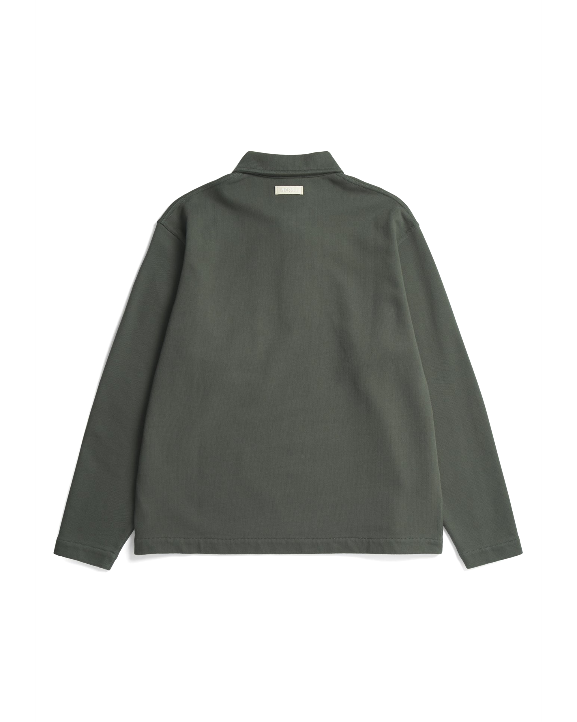 Fraser Relaxed Organic Loopback LS Polo - Black Olive