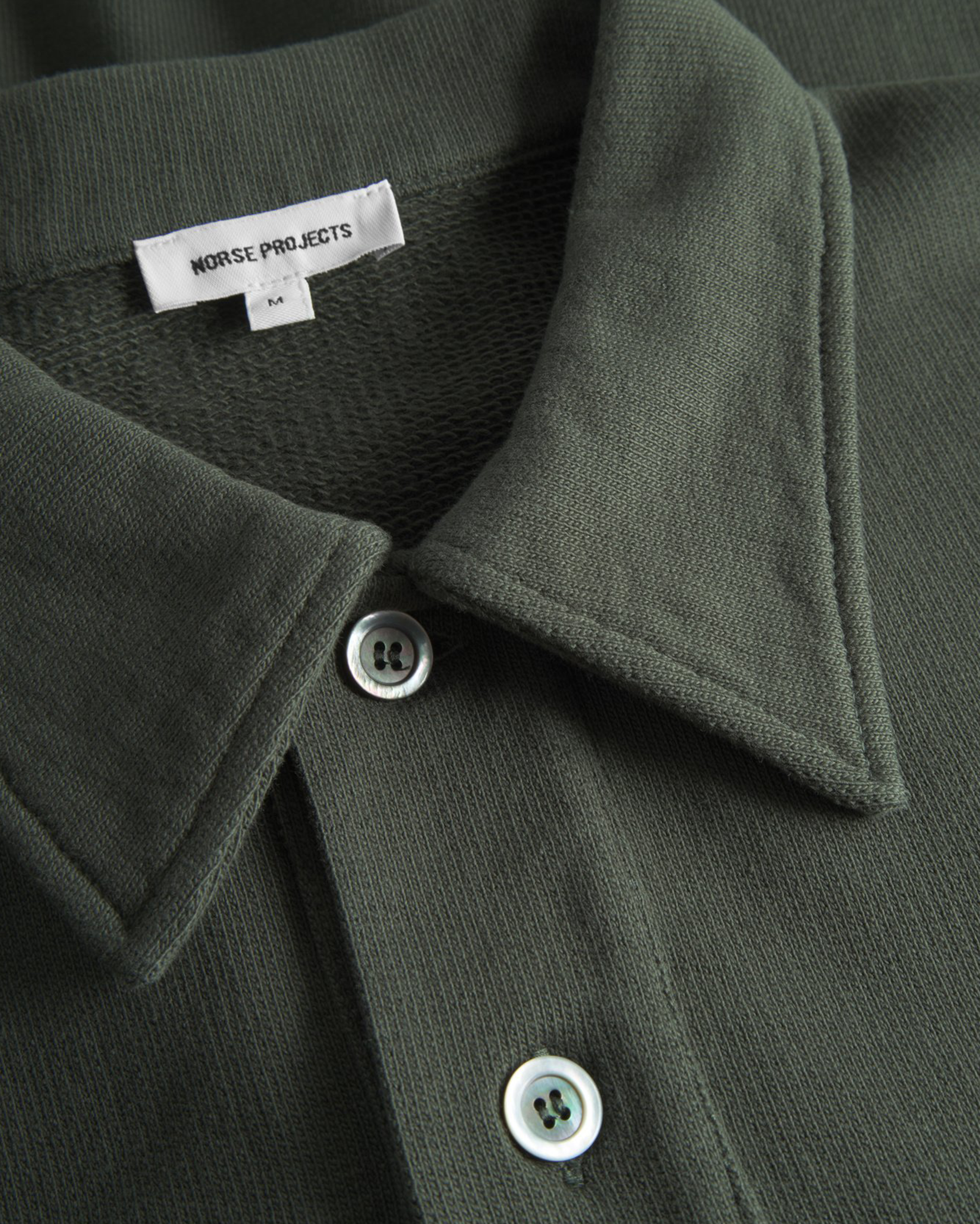 Fraser Relaxed Organic Loopback LS Polo - Black Olive