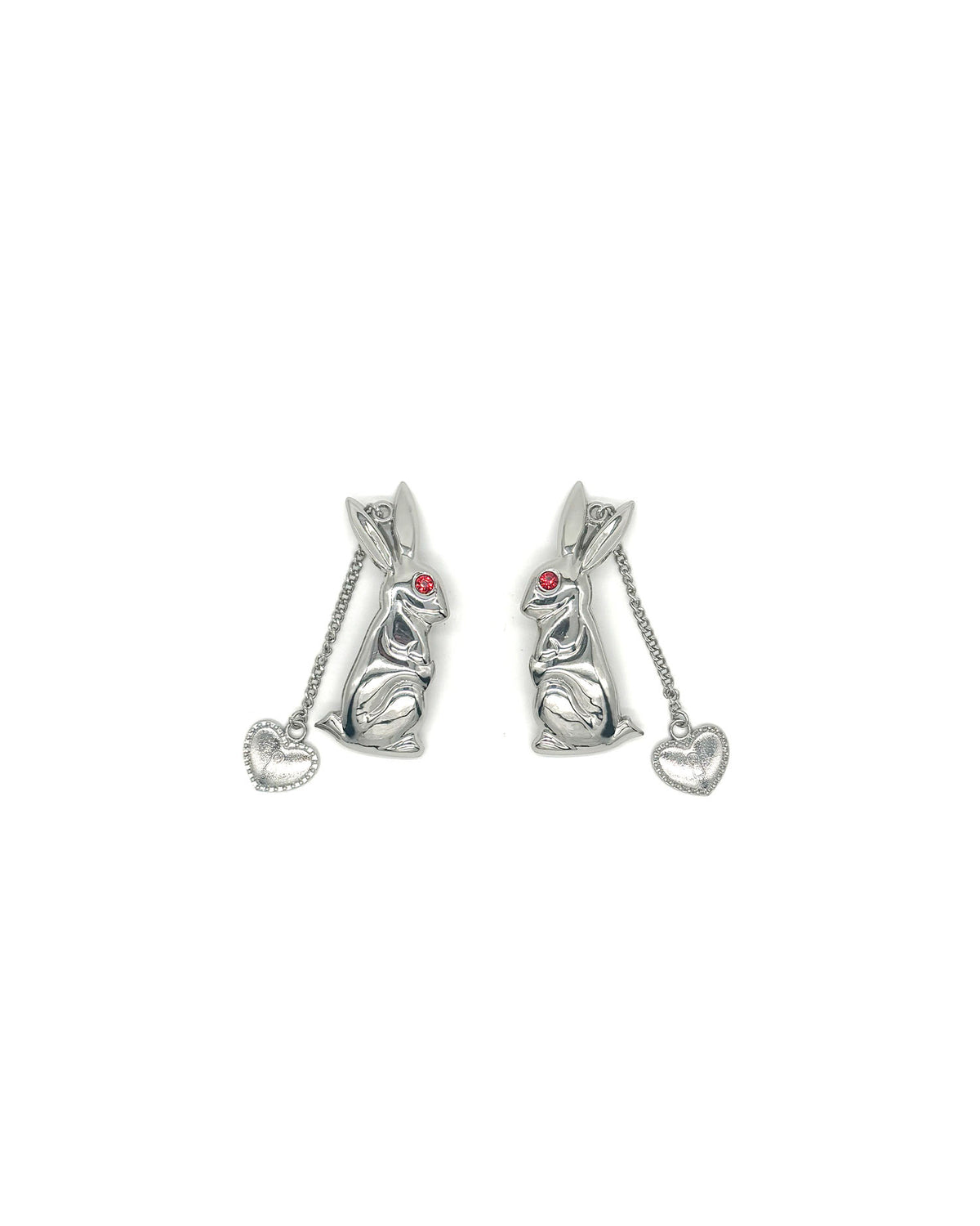 Bunny Hair Clips - Silver