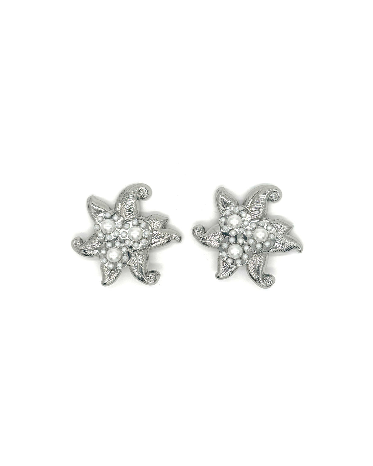 Leafy Hair Clips - Silver