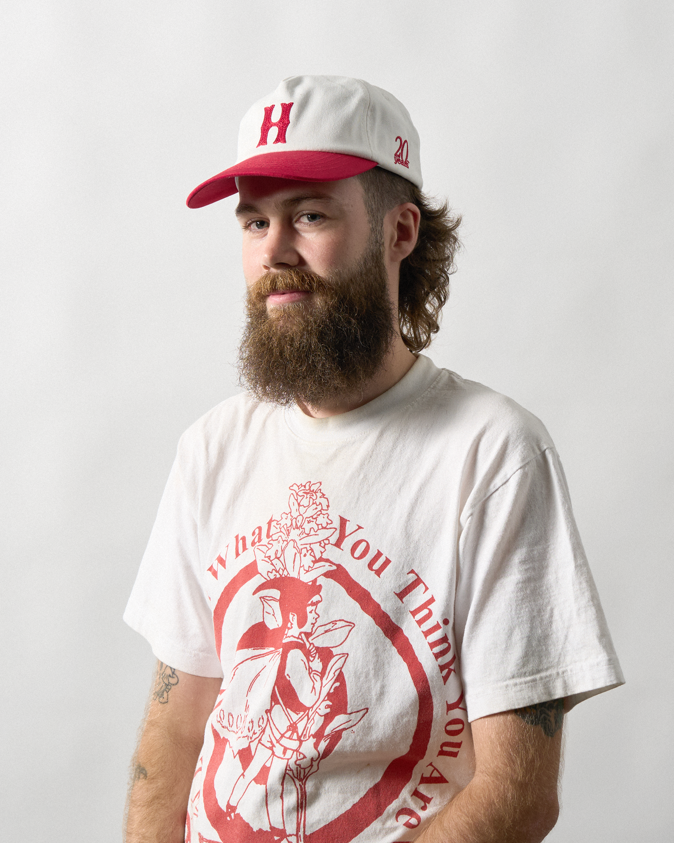 20 Year Baseball Hat - White / Red