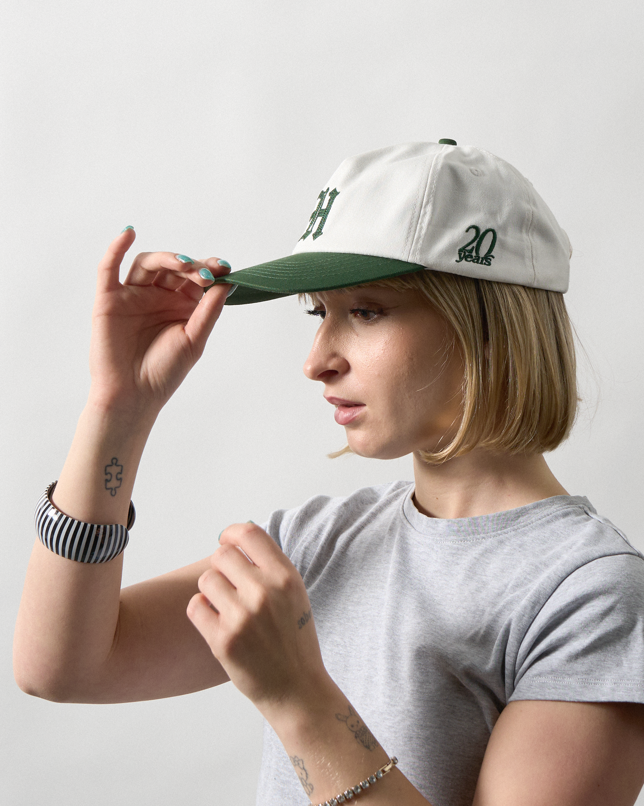 20 Year Baseball Hat - White / Green