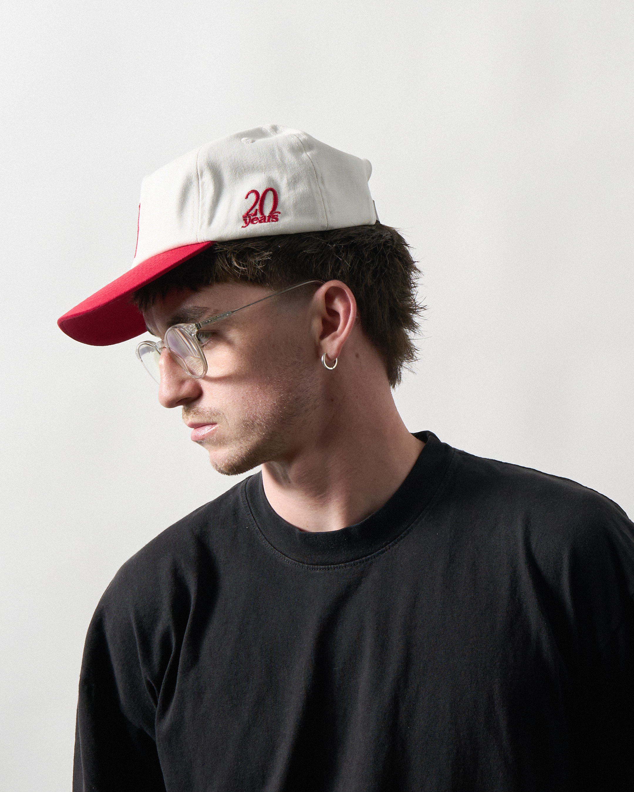 20 Year Baseball Hat - White / Red