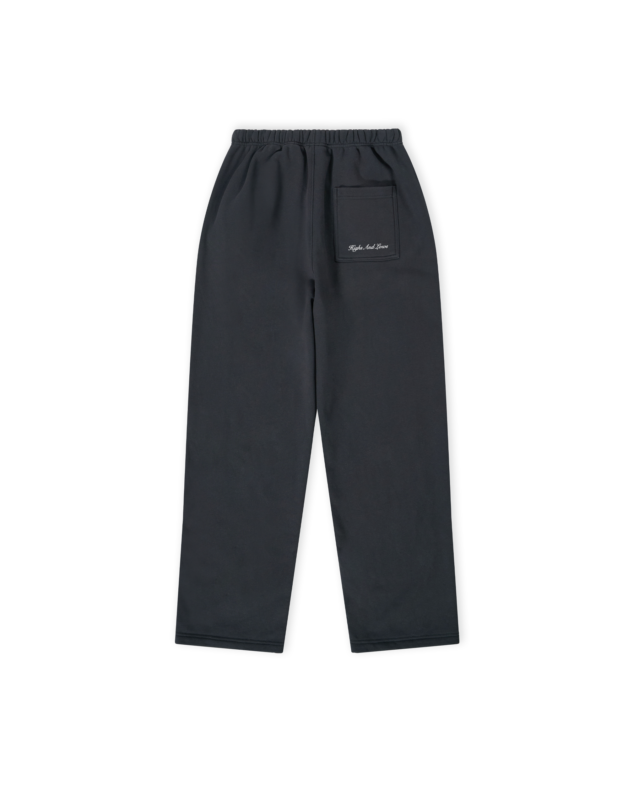 Script Open Cuff Sweatpants - Phantom Black