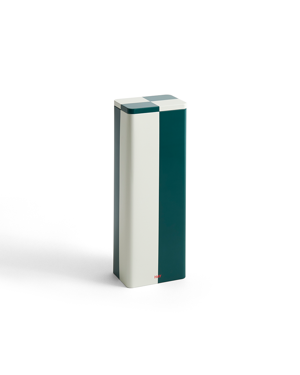 Tin Container Slim - Green / Off White