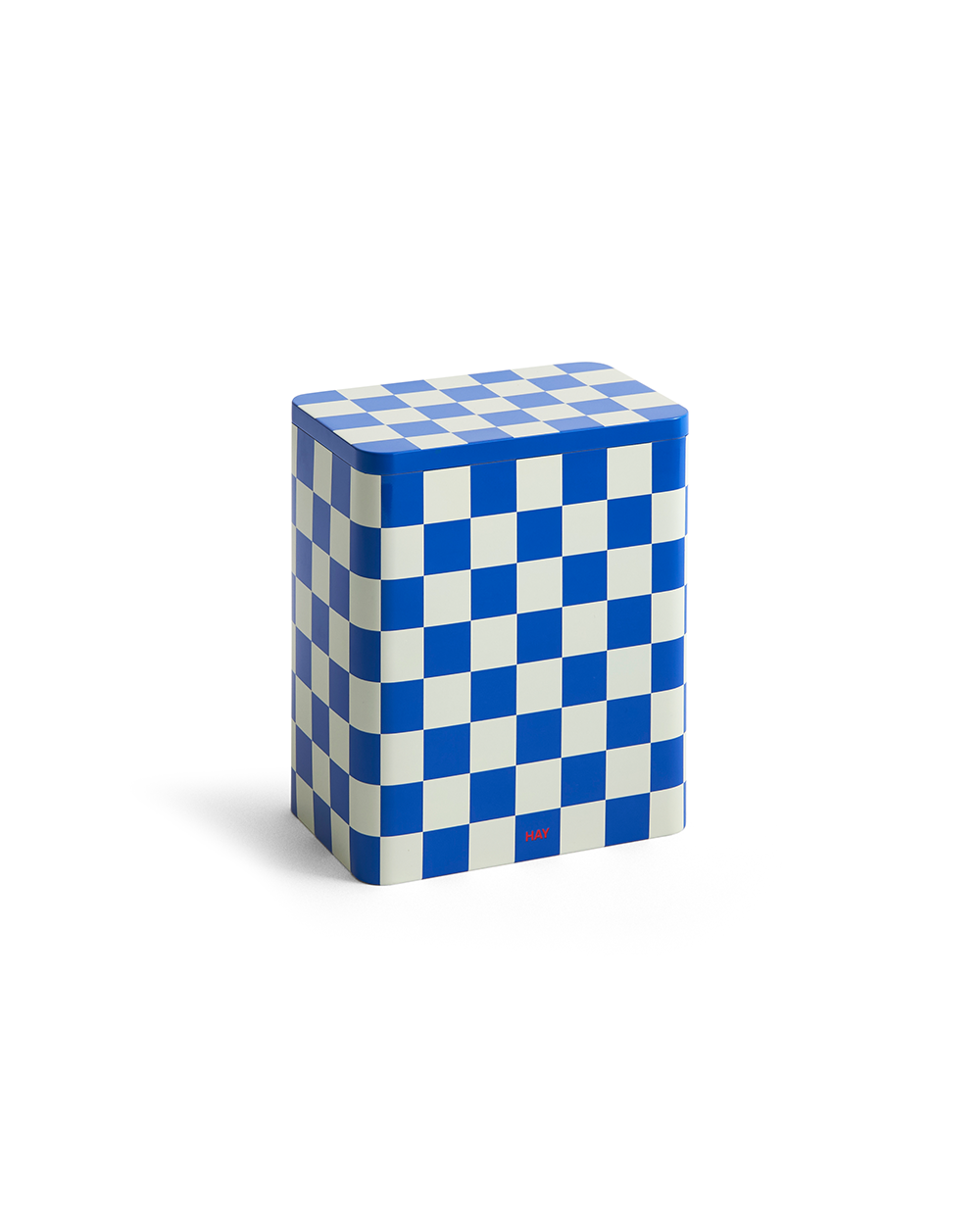Tin Container Large - Blue / Off White
