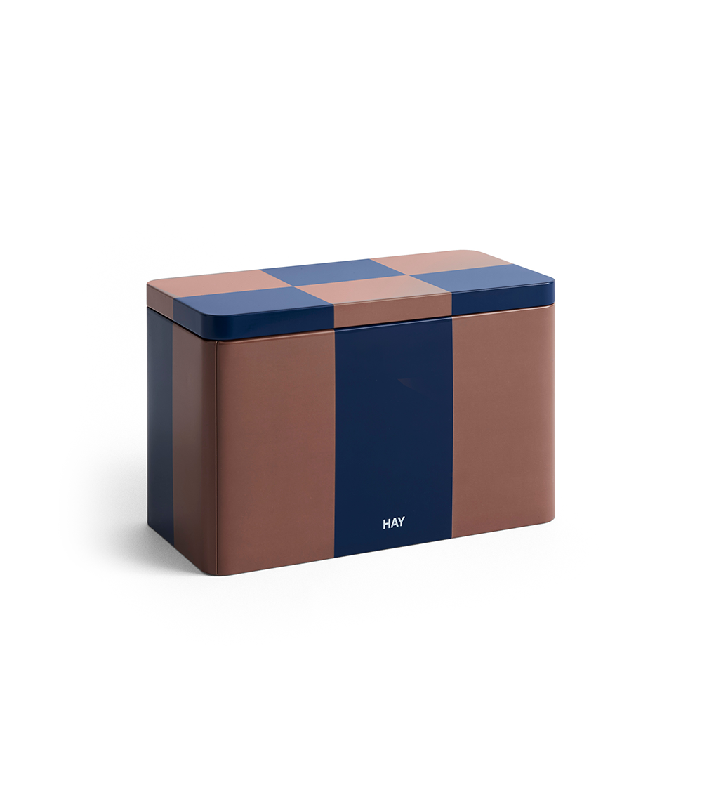Tin Container Medium - Brown / Blue