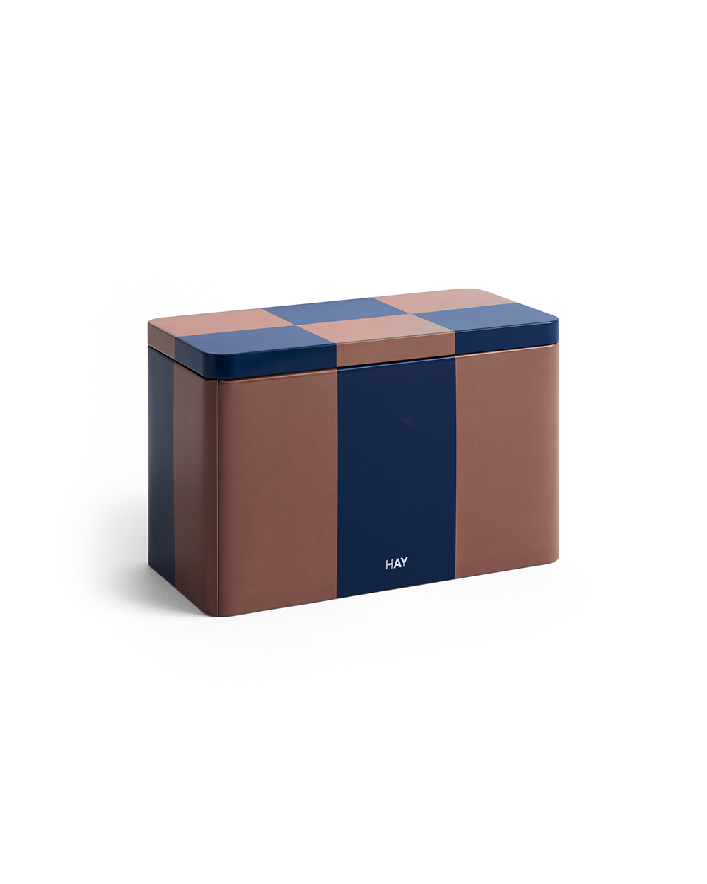 Tin Container Medium - Brown / Blue