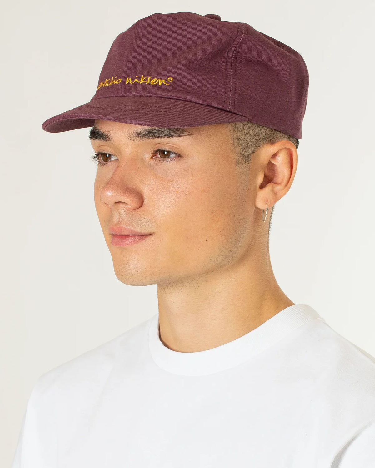 Contrast Baseball Cap - Burgundy