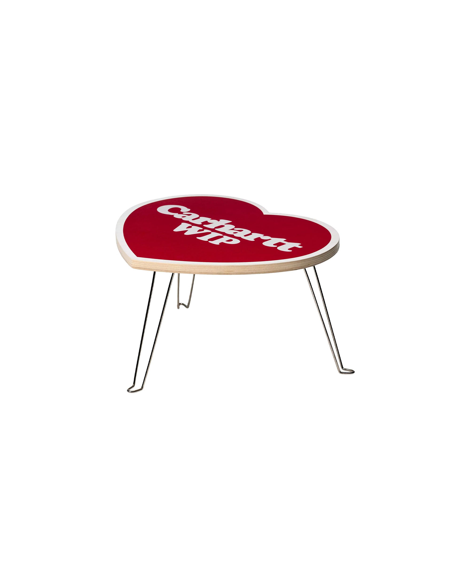 Heart Folding Table - Scarlet / White