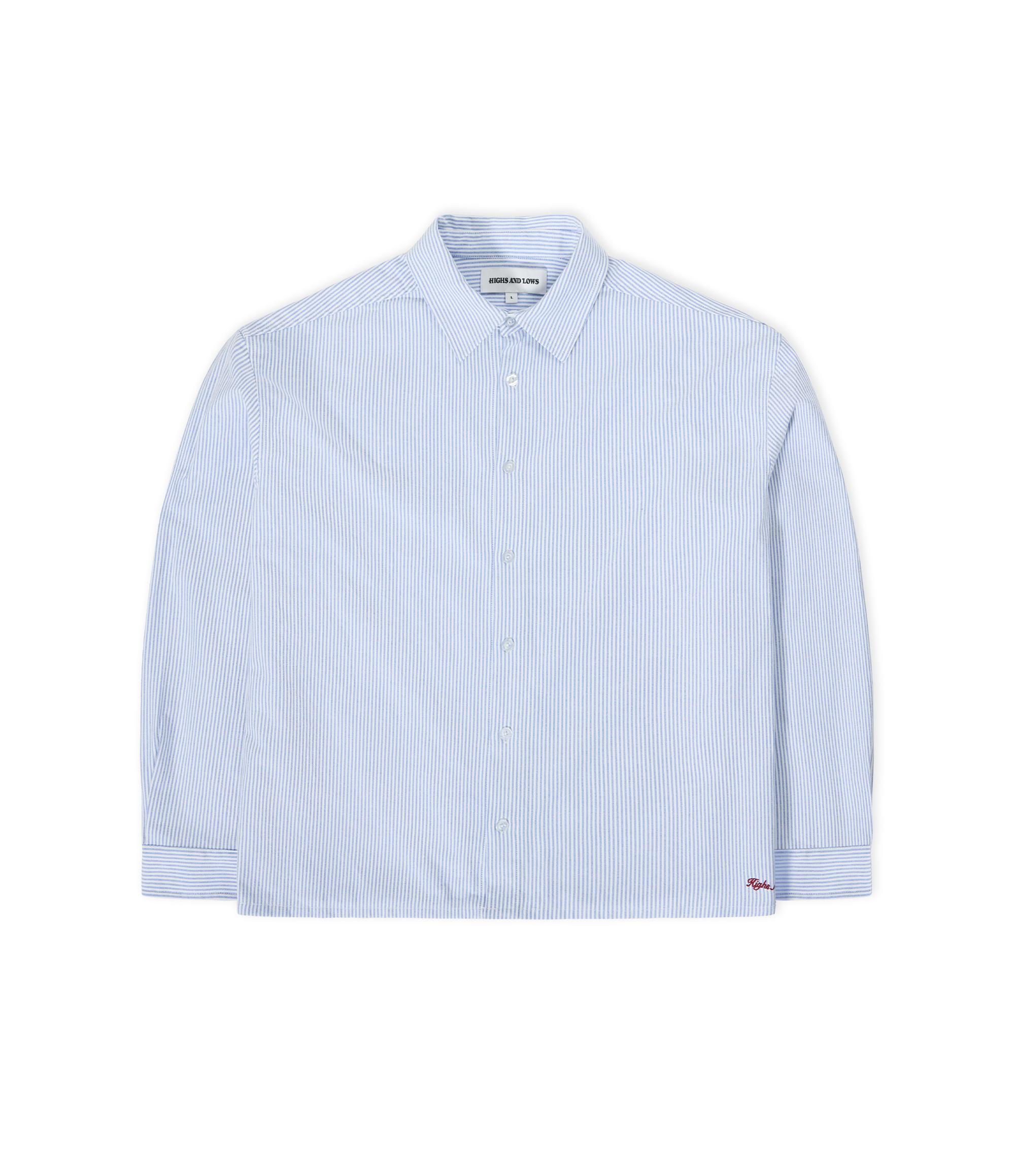 Script L/S Striped Shirt - Blue / White