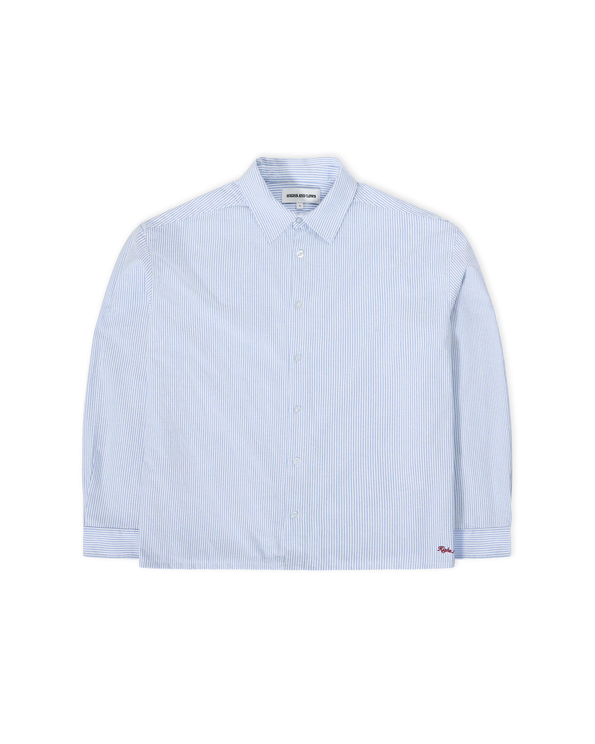 Script L/S Striped Shirt - Blue / White