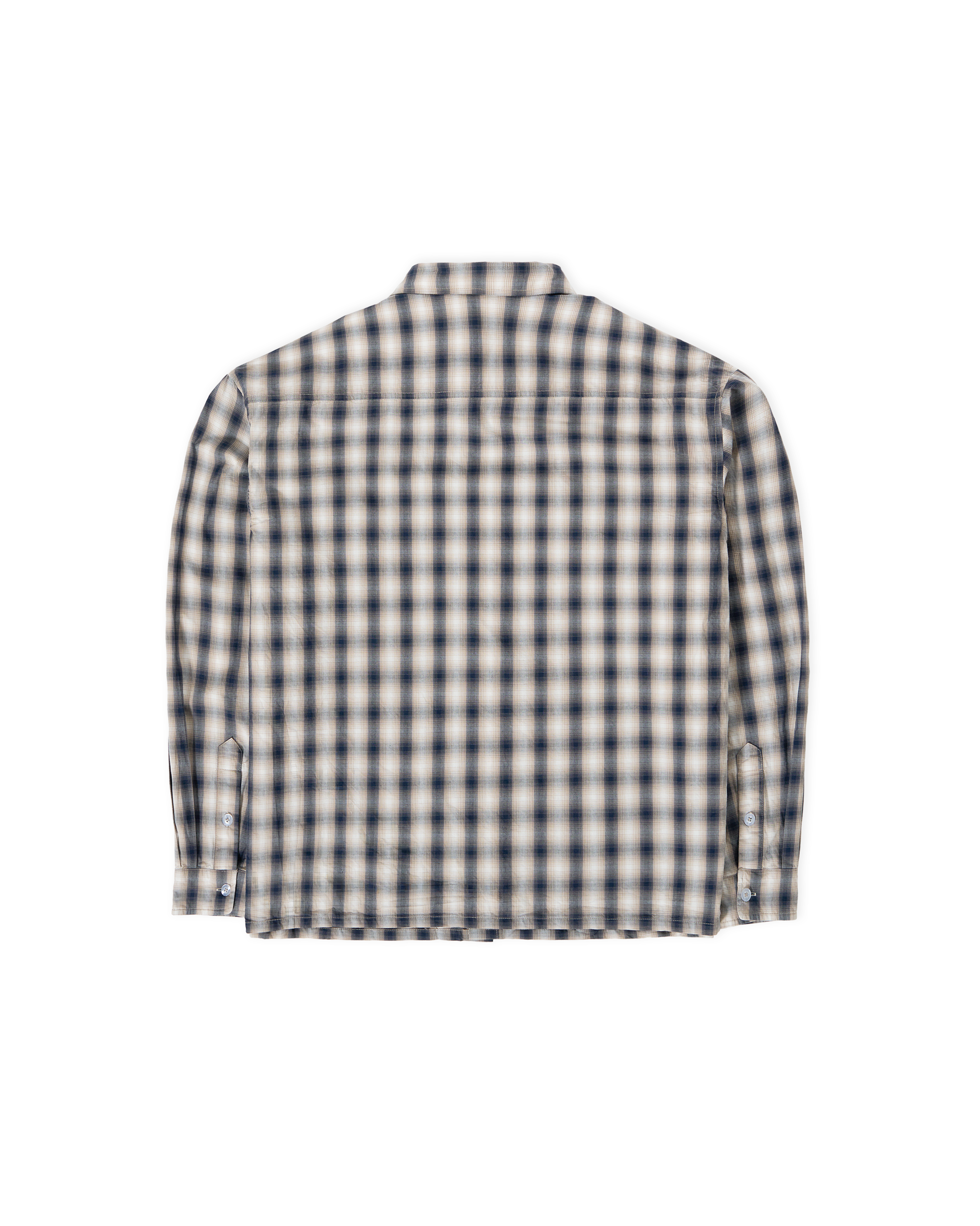 Script L/S Shadow Plaid Shirt - Navy / Sand