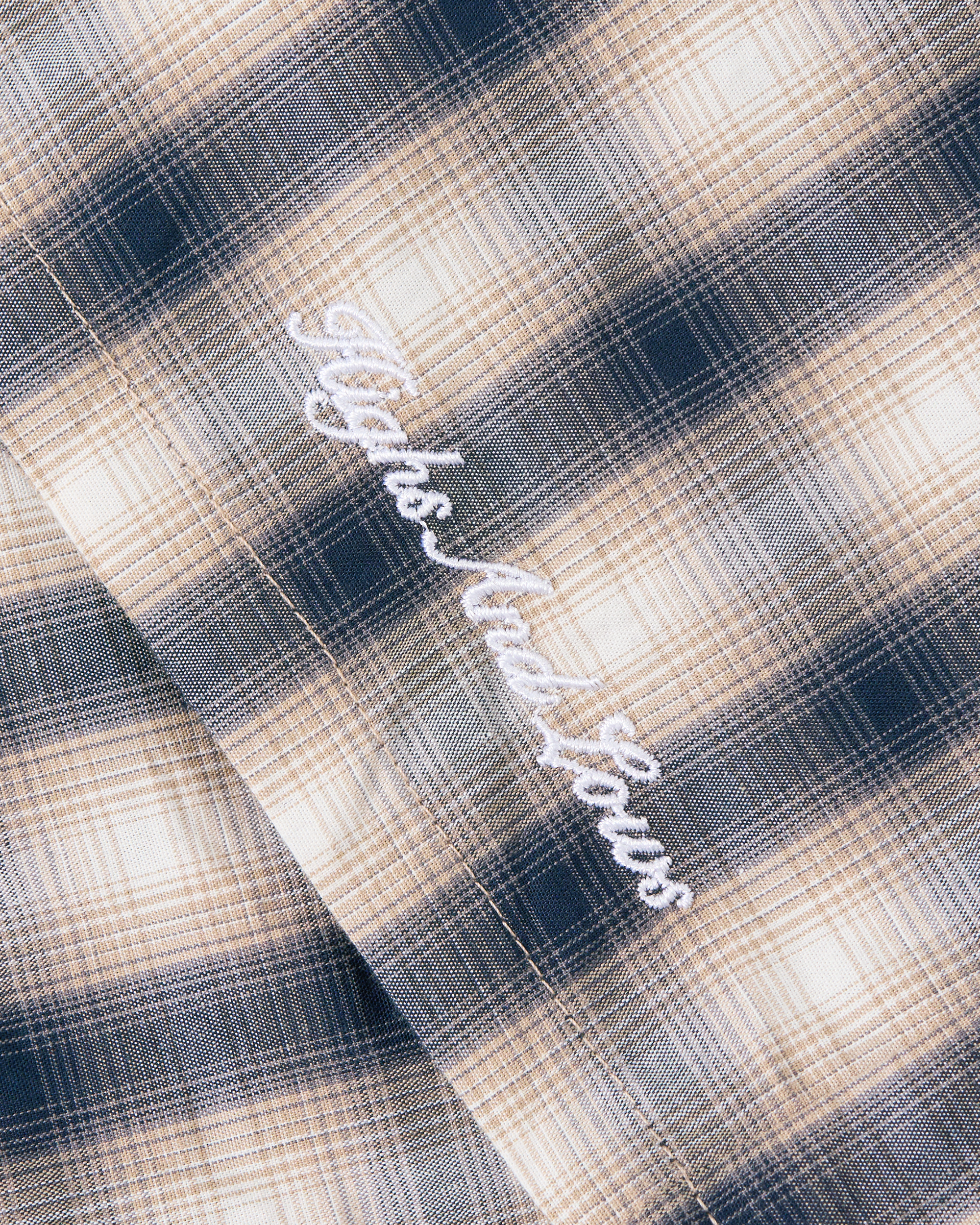 Script L/S Shadow Plaid Shirt - Navy / Sand