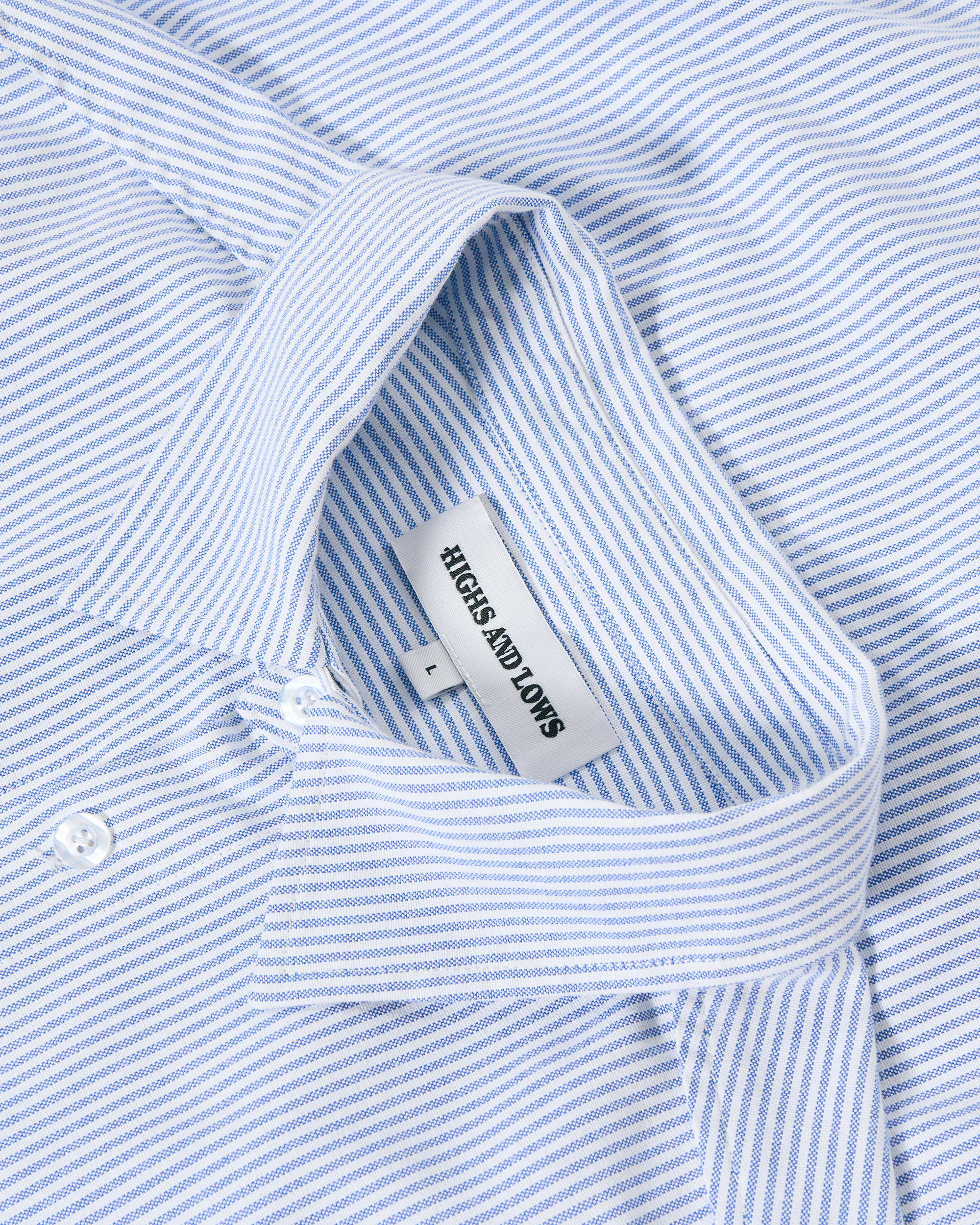 Script L/S Striped Shirt - Blue / White