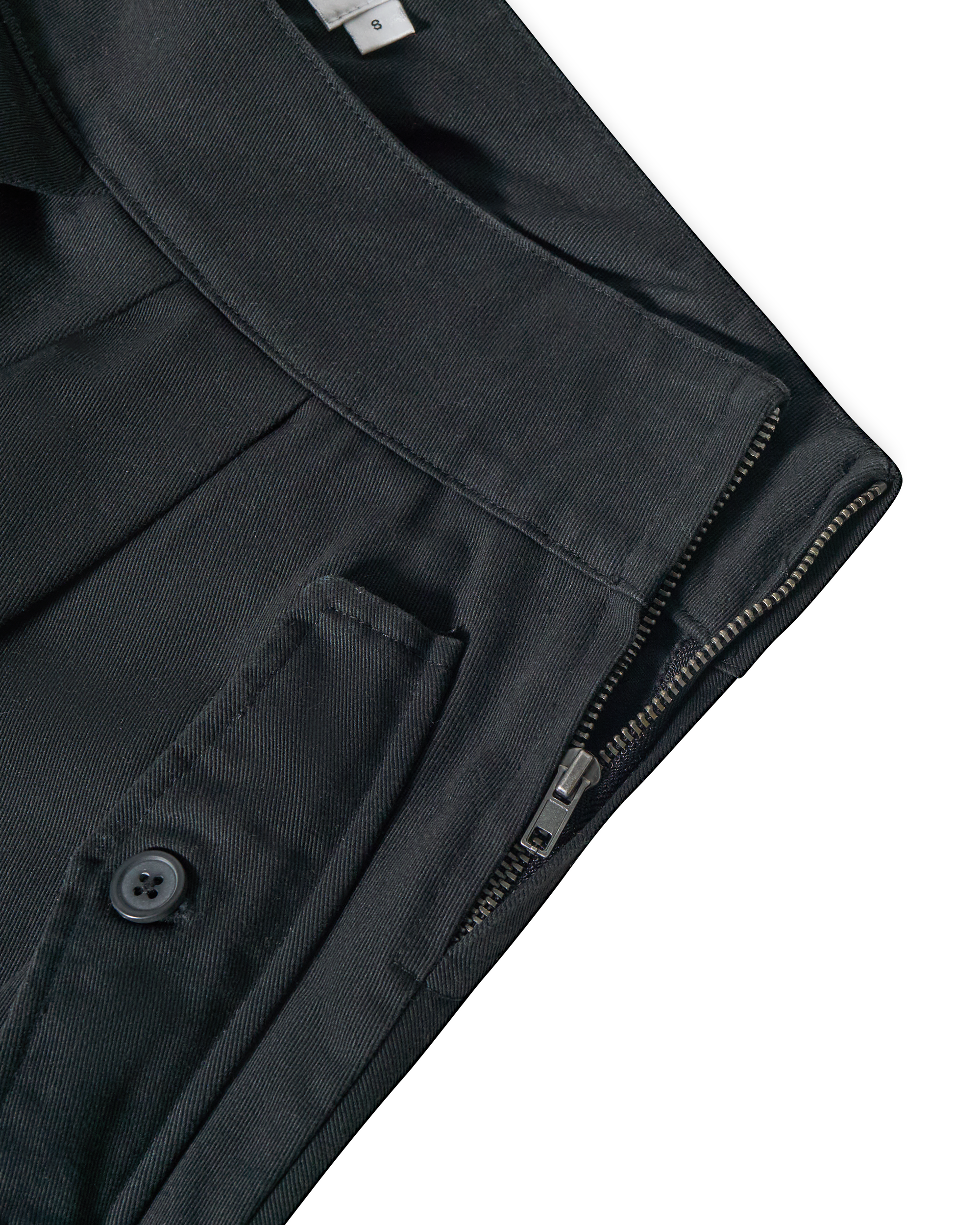 Pleated Twill Buckle Skirt - Black